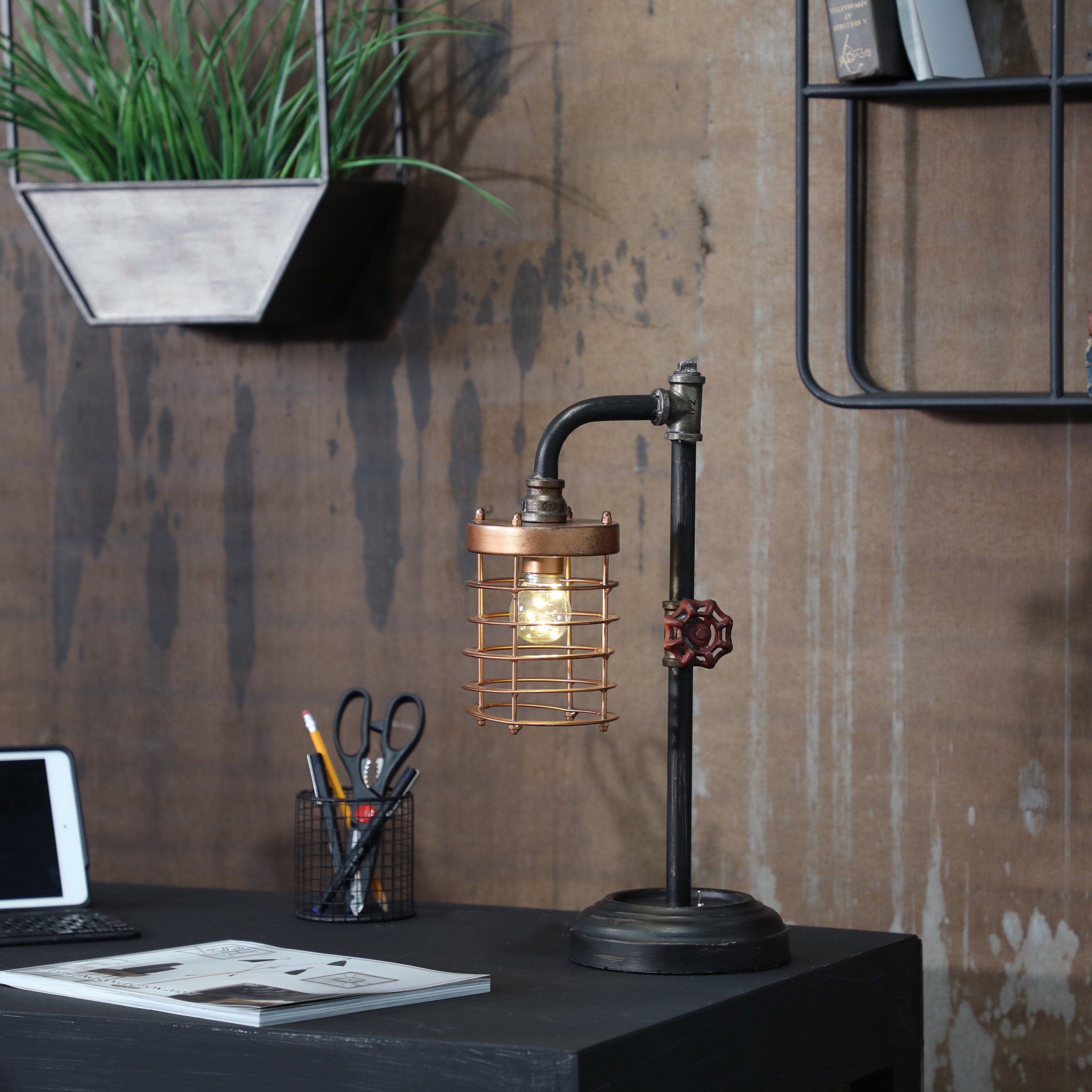 Metal, Pipe Bo Table Lamp