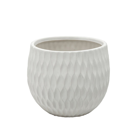 Ec, S/3 Ceramic Planters, Matte White