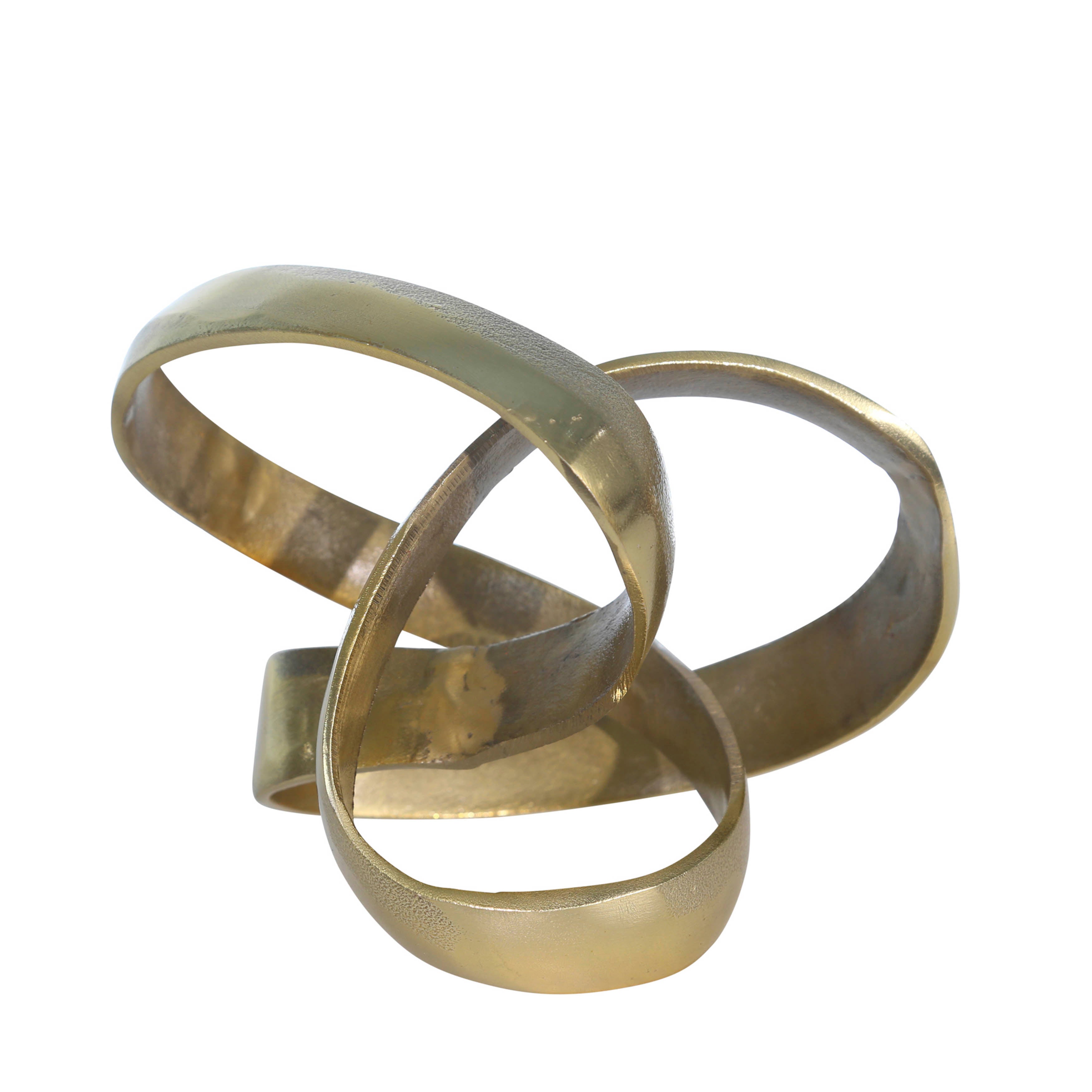 Endless Loop: 7" Gold Aluminum Sculpture - A Twist of Intrigue