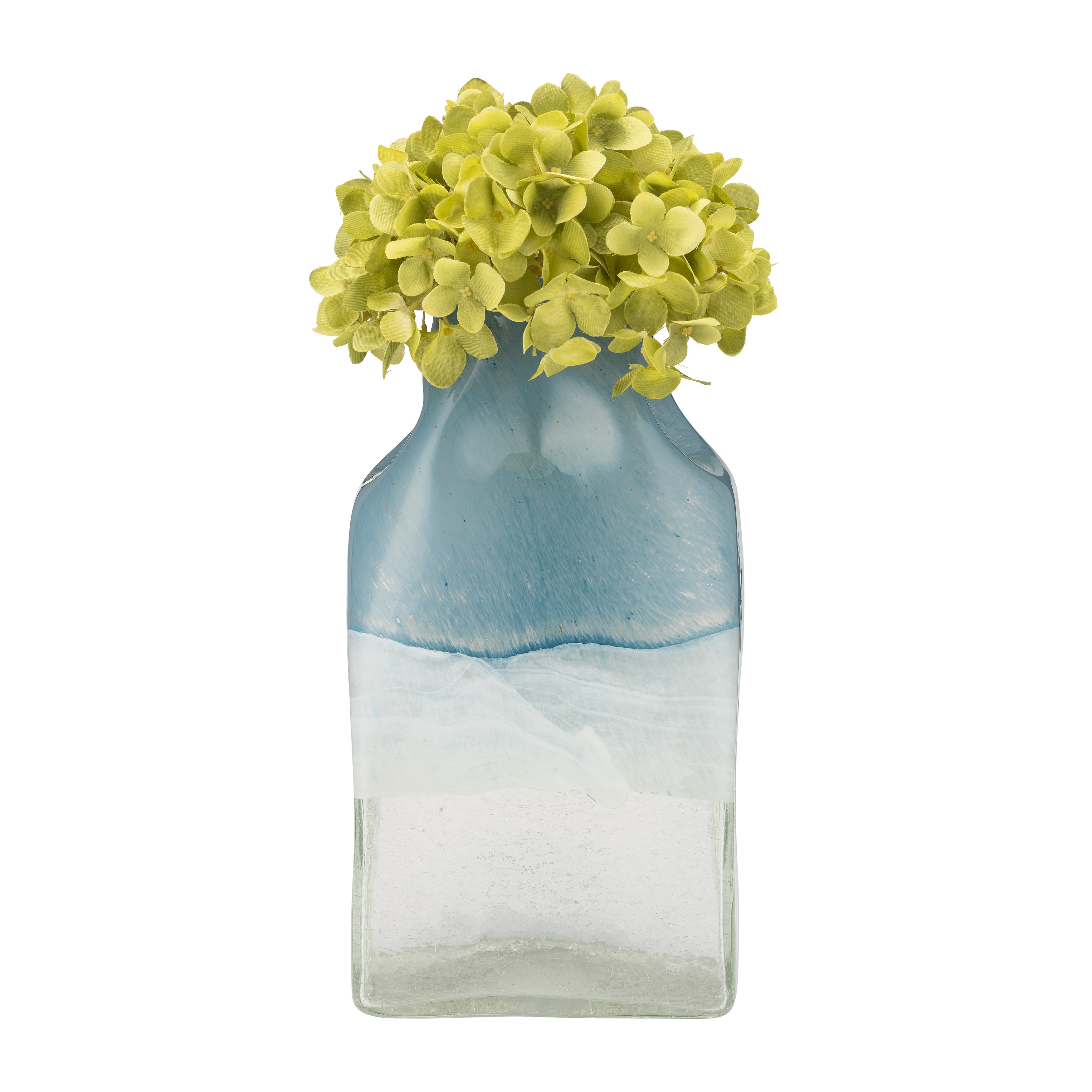 Coastal Chic: 13" Blue and White Bottle Vase - A Breath of Fresh Air