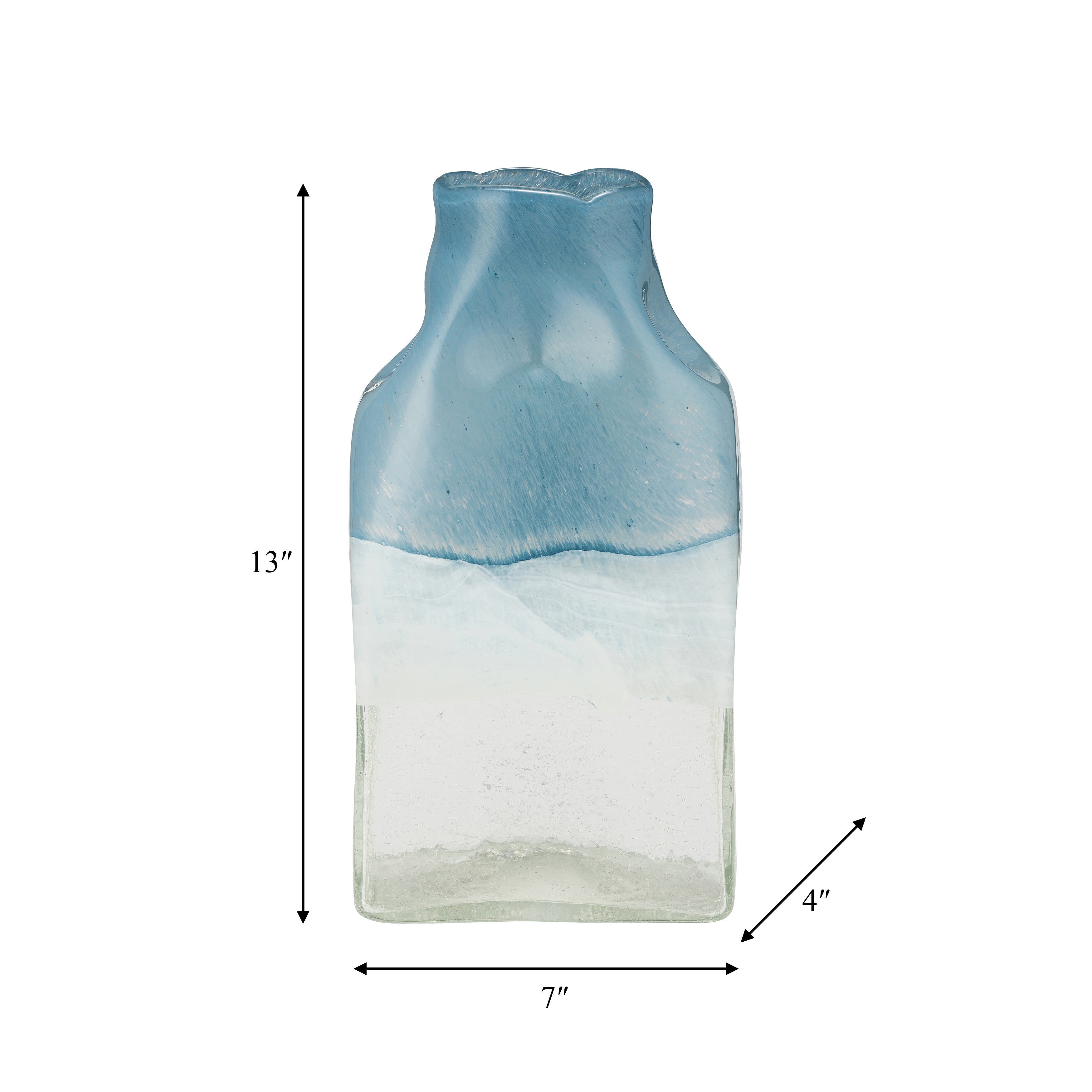 Coastal Chic: 13" Blue and White Bottle Vase - A Breath of Fresh Air