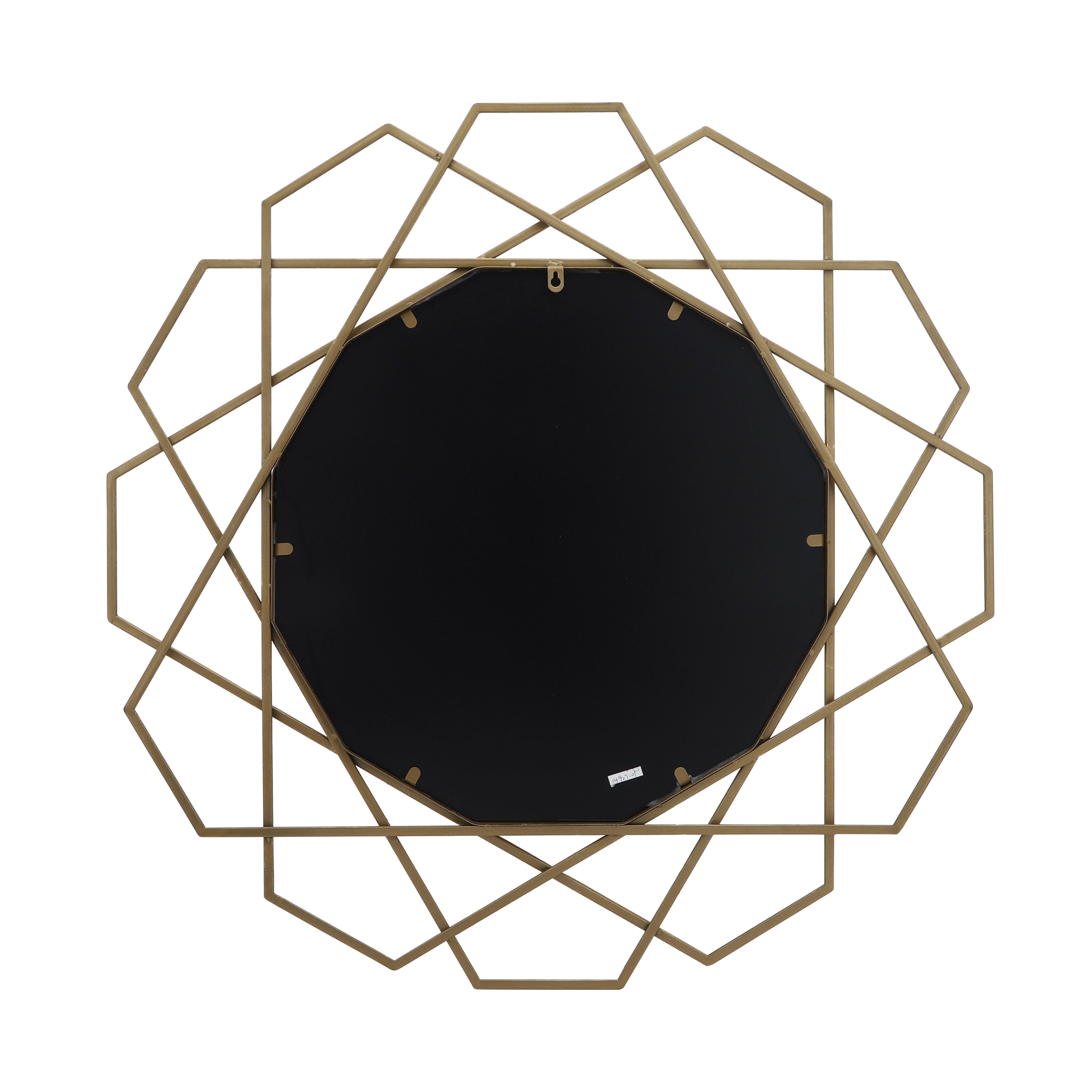 Metal 35" Gold Geometric Mirror