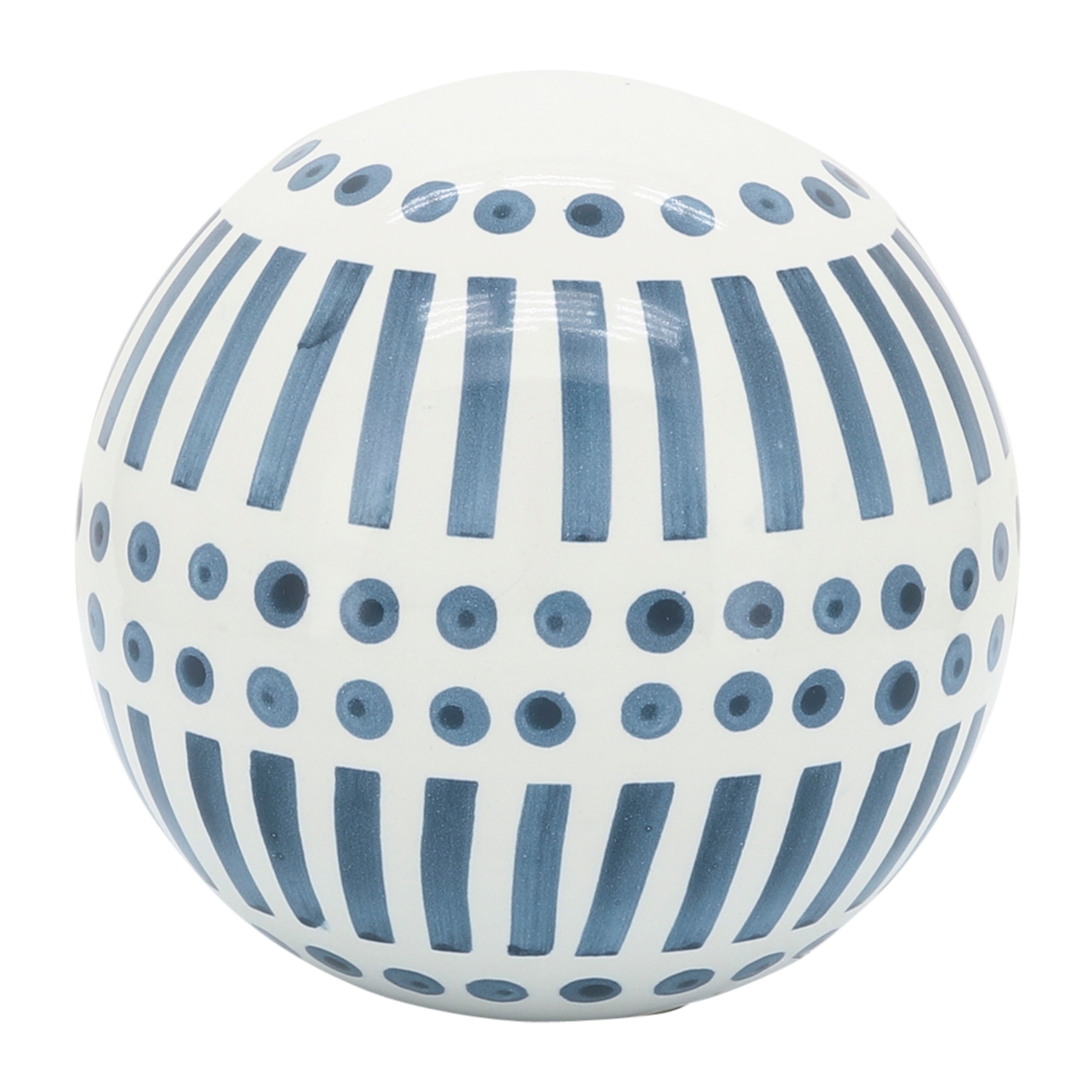 Modern Marina: Set of 3 Nesting Navy Blue Ceramic Orbs