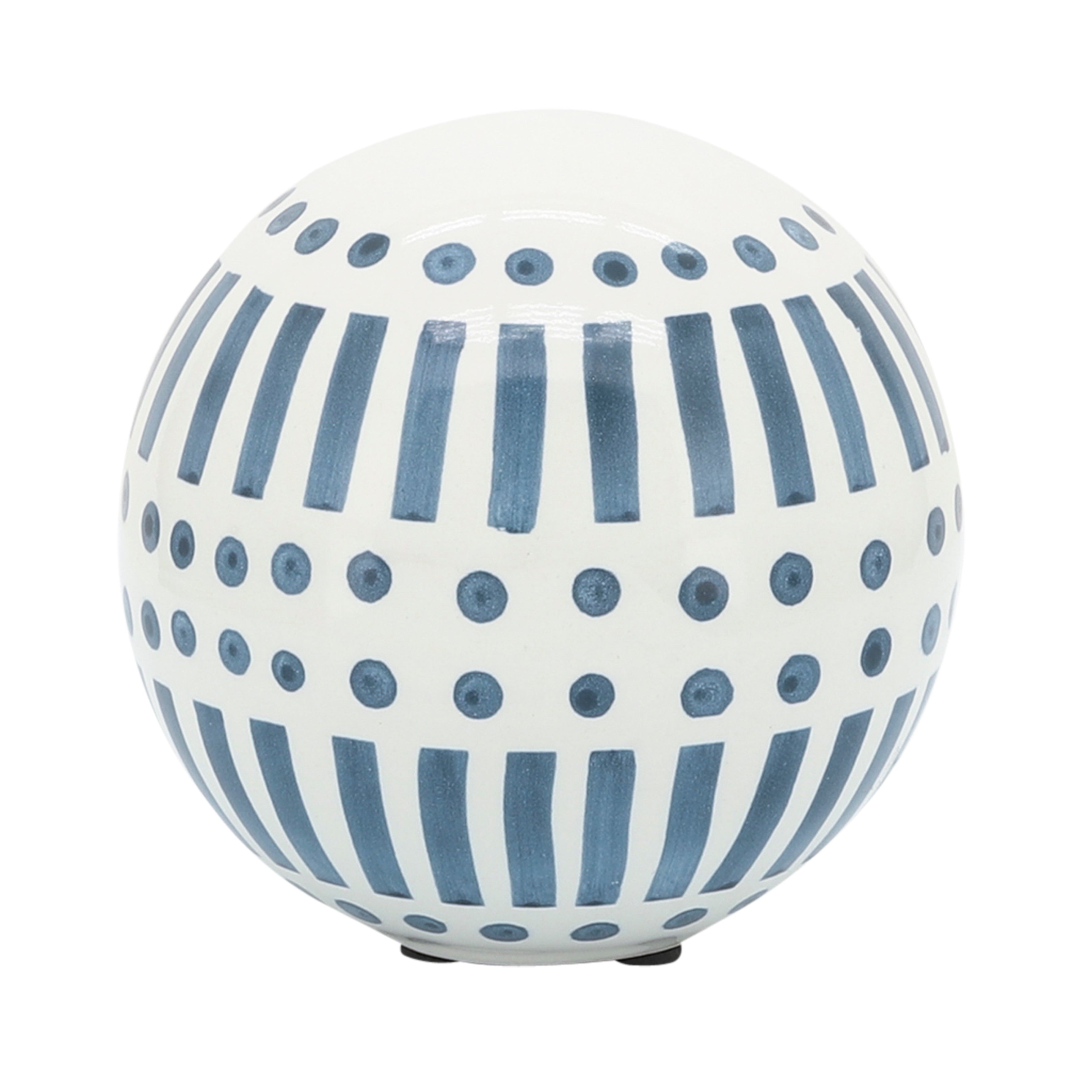 Modern Marina: Set of 3 Nesting Navy Blue Ceramic Orbs