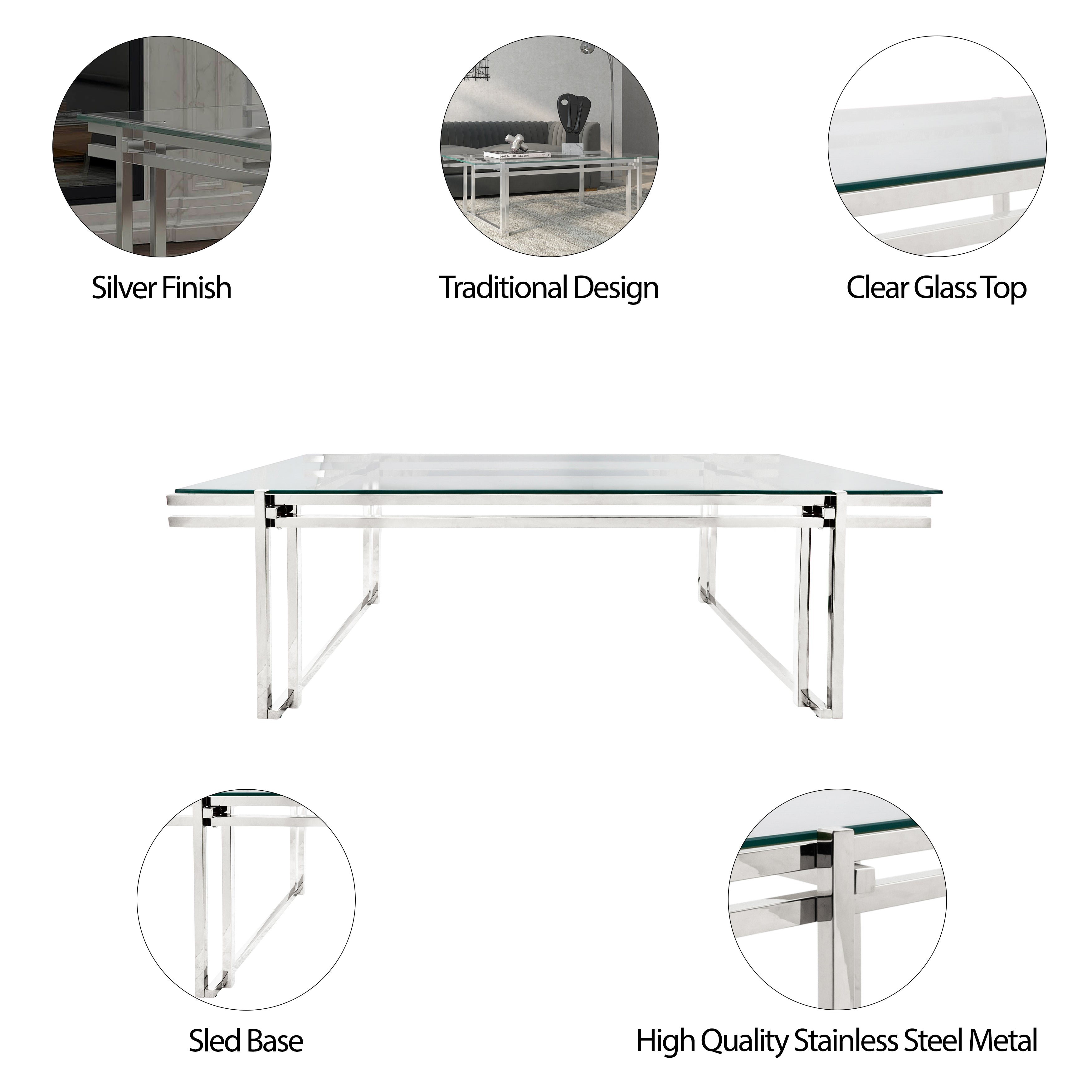 Radiant Alloy 55" Coffee Table