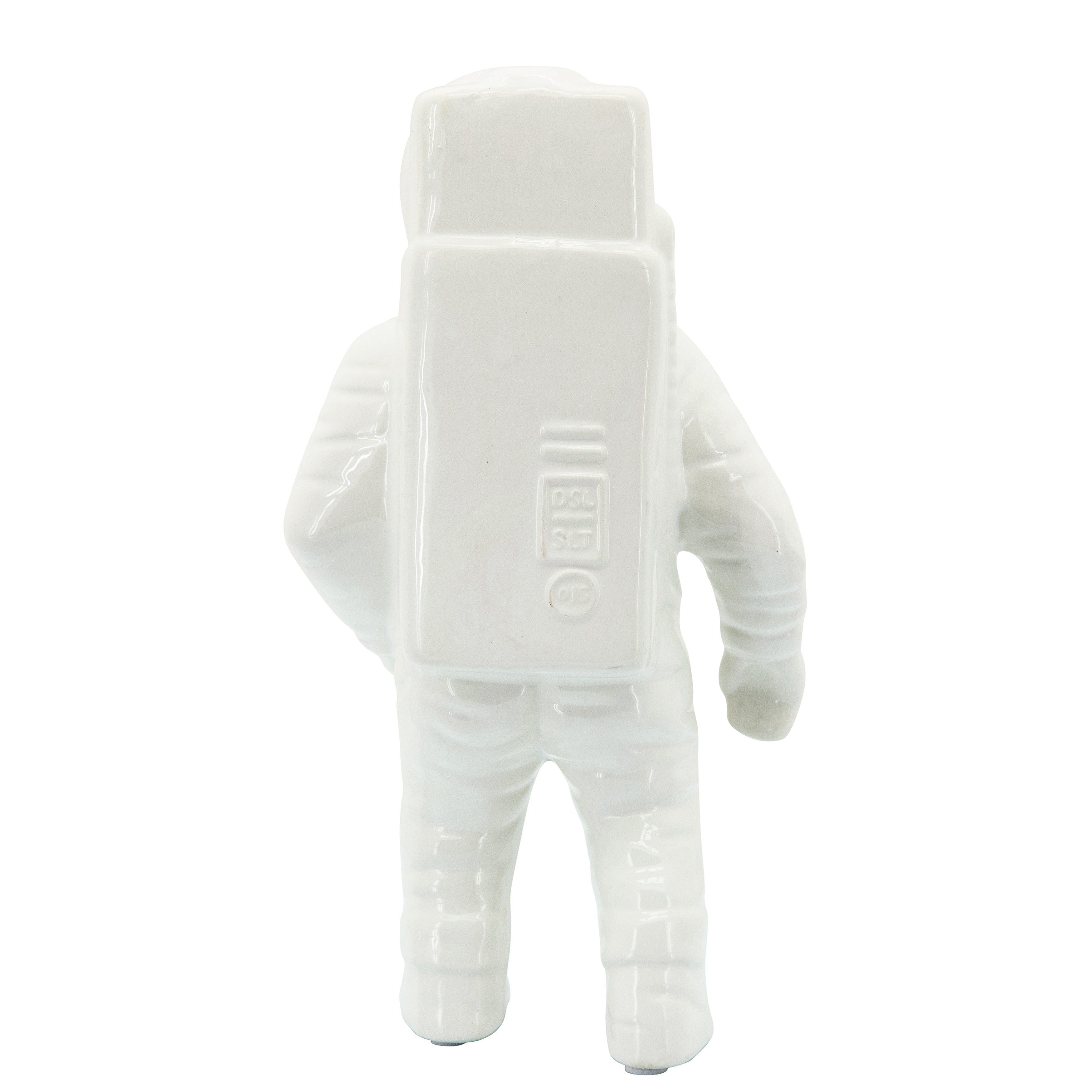 Stardust Hero: White & Gold Astronaut Statue (11")