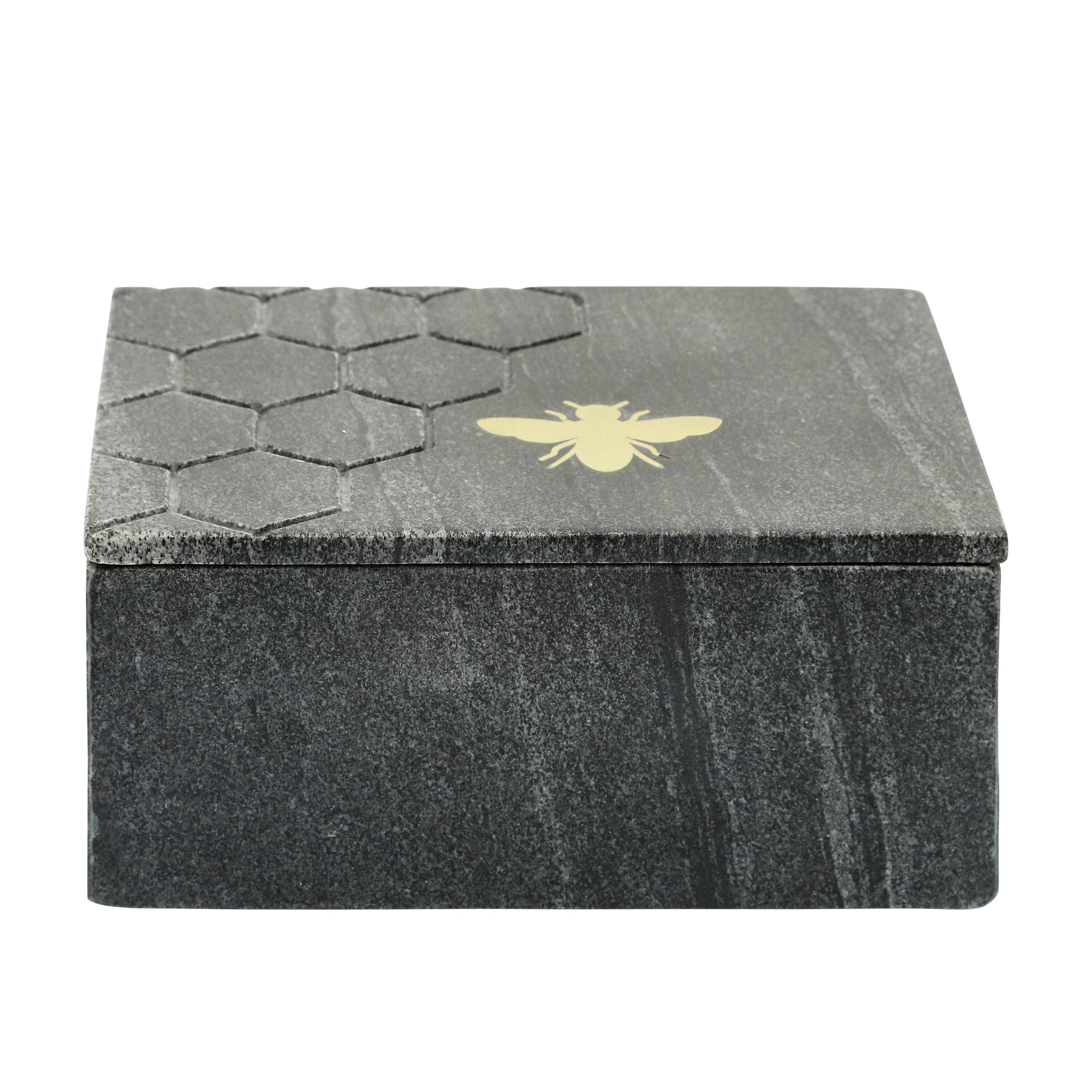 Noir Nectar: Black Marble Stash Box