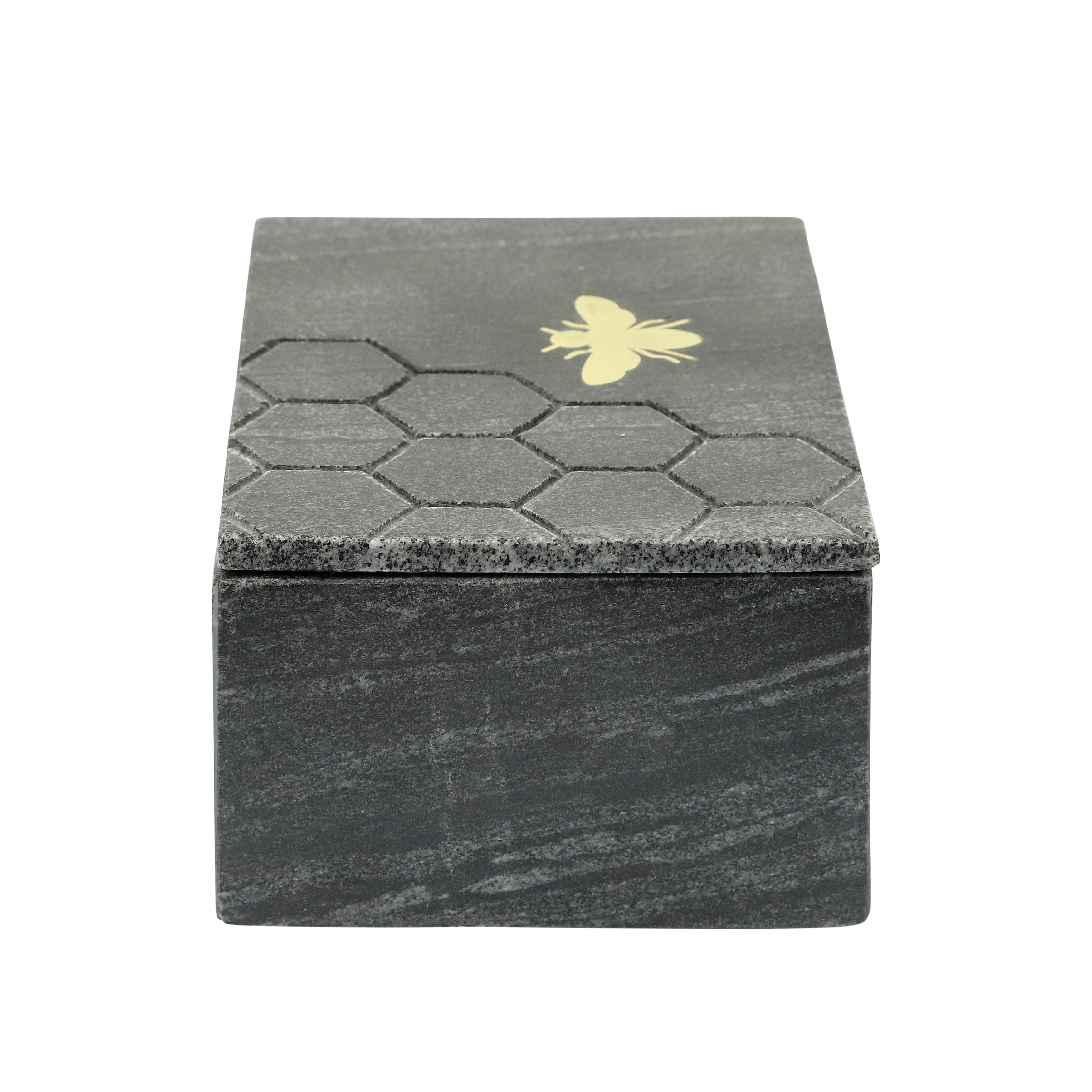 Noir Nectar: Black Marble Stash Box