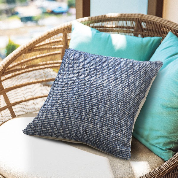 Indigo Grid Texture 20 x 20 Pillow