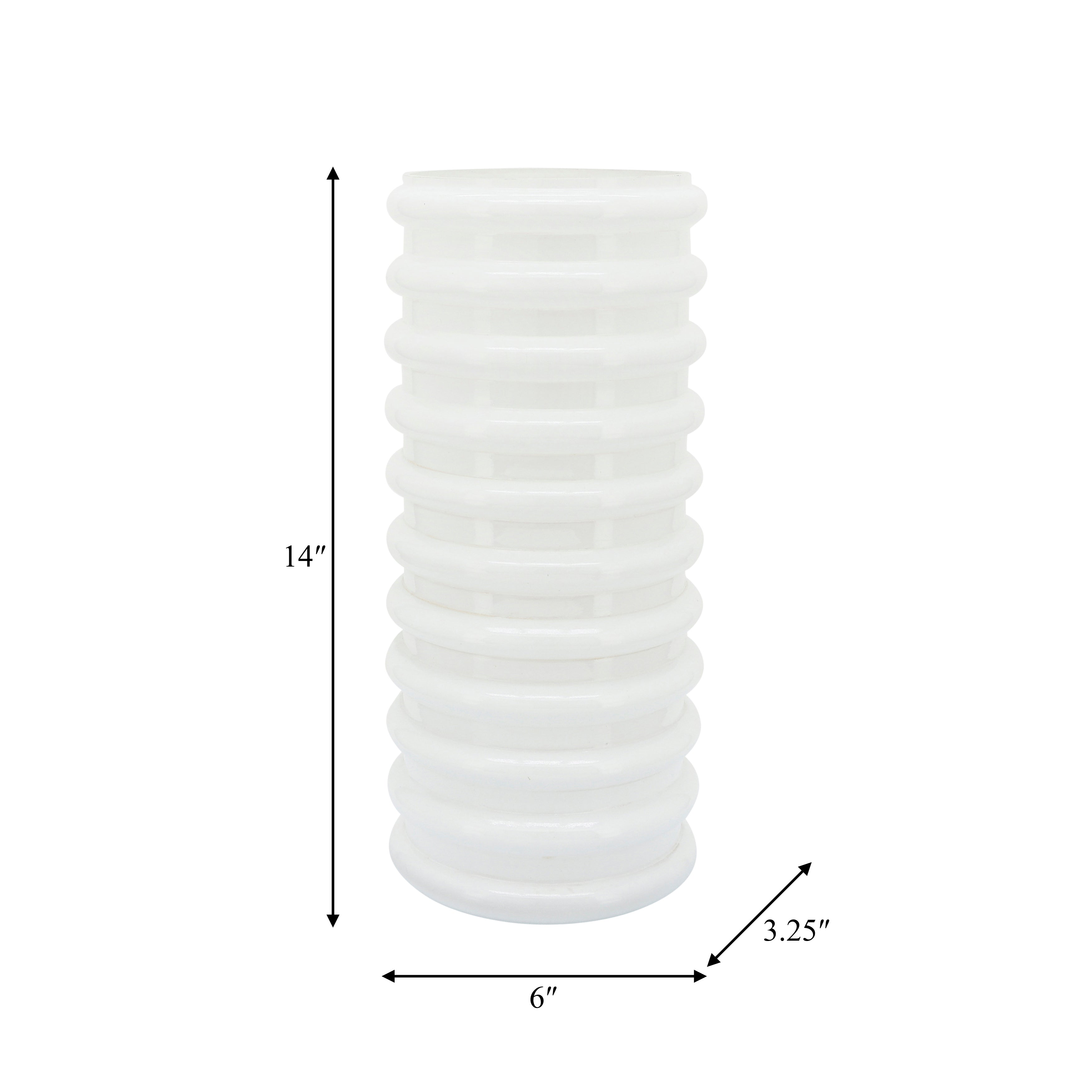 Bring on the Blooms! 14" White Scalloped Vase for Breathtaking Bouquets