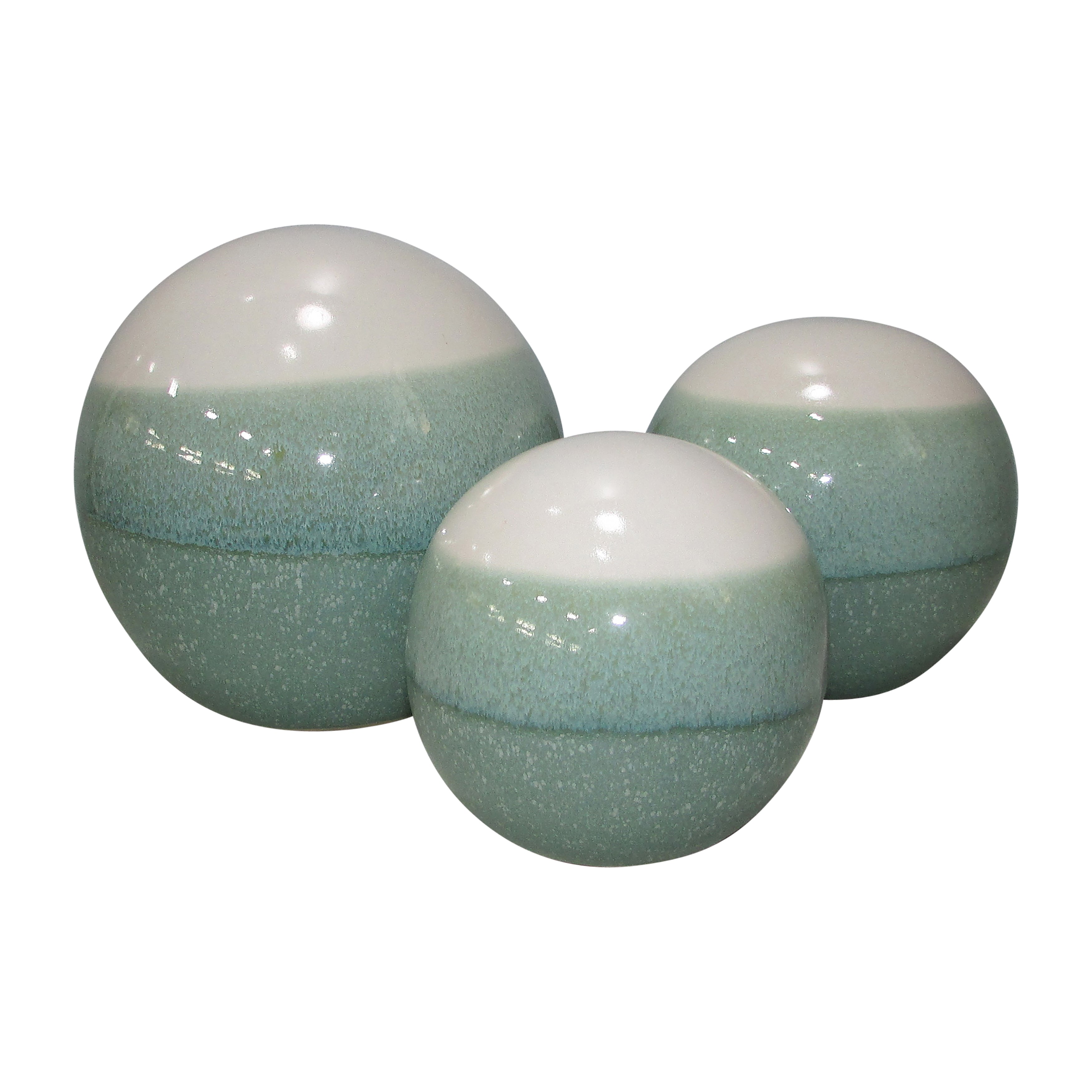 Ombre Obsession! Ceramic's Sage to White Orb Trio (4"/5"/6")