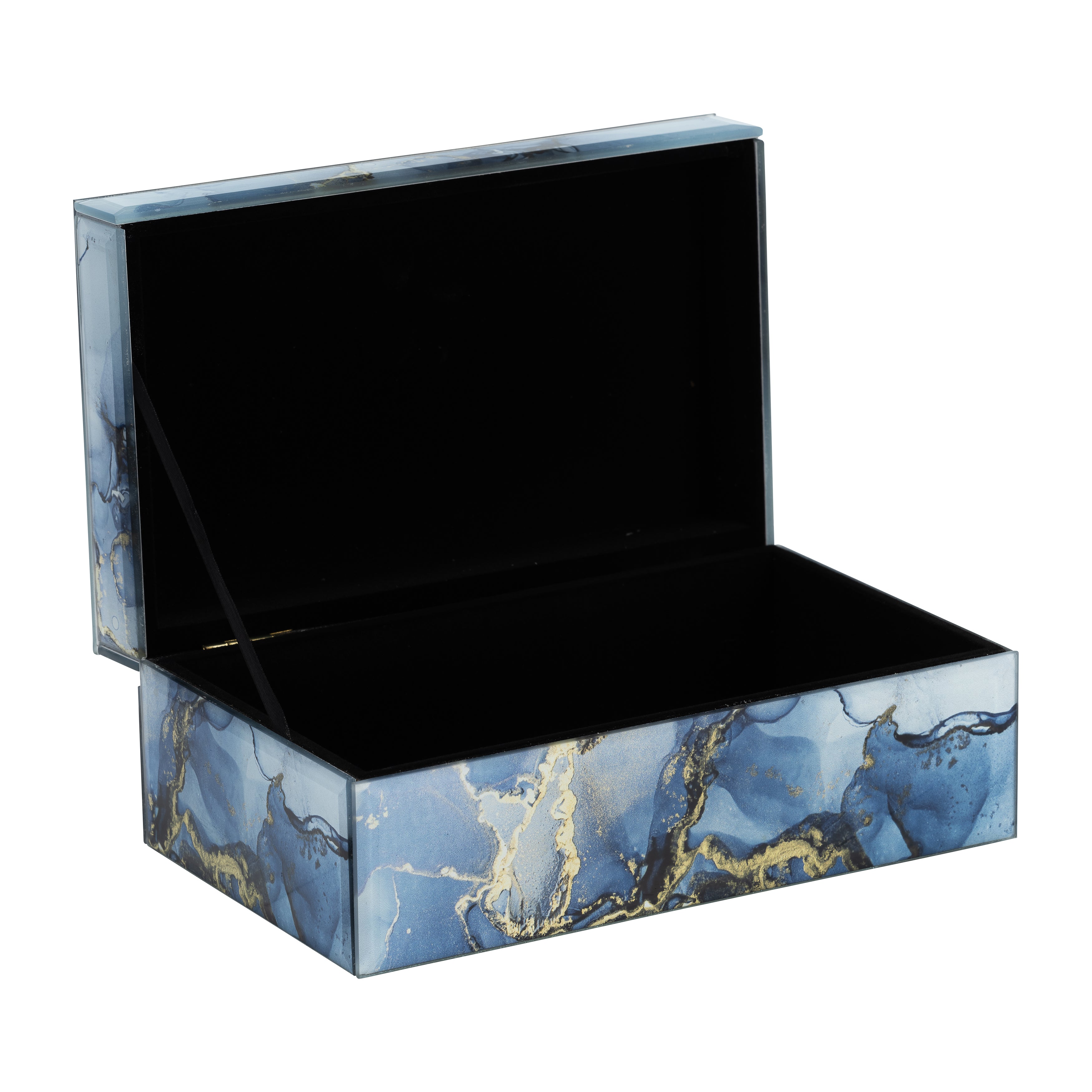 Duo Dimension: Blue & Gold Abstract Storage Box