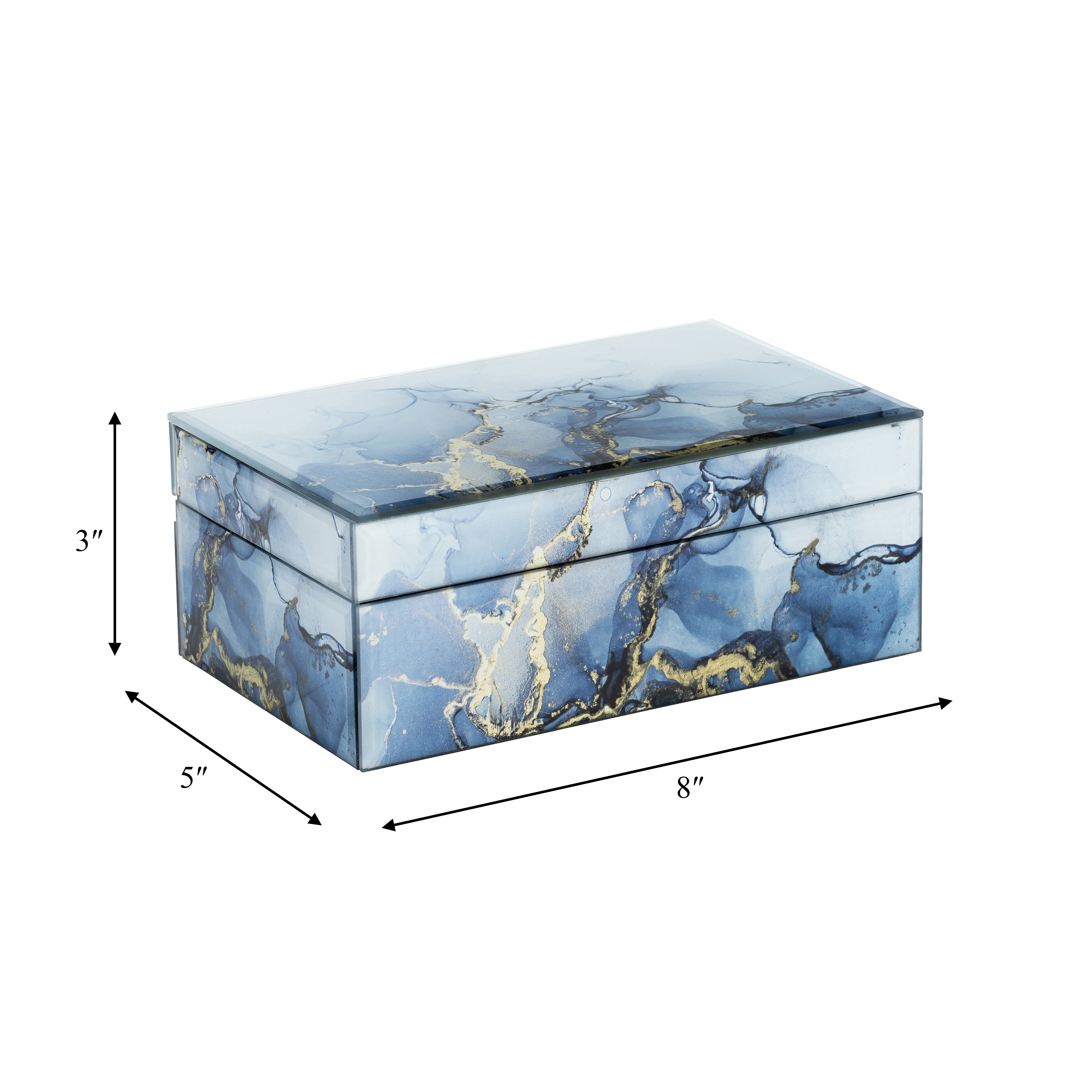 Duo Dimension: Blue & Gold Abstract Storage Box