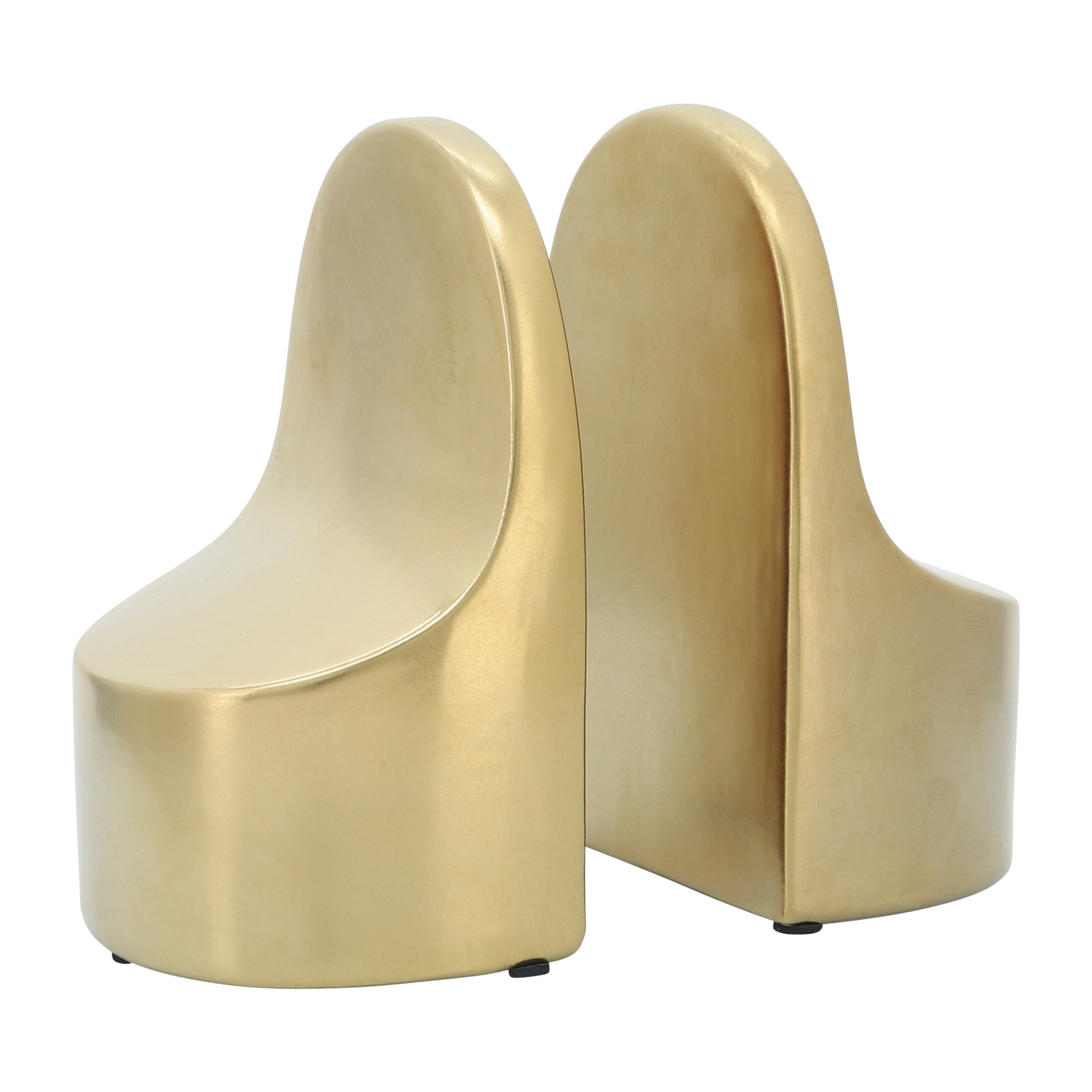 Mesmeric Aura: Ceramic 6" Contemporary Bookends in Luxe Gold Finish