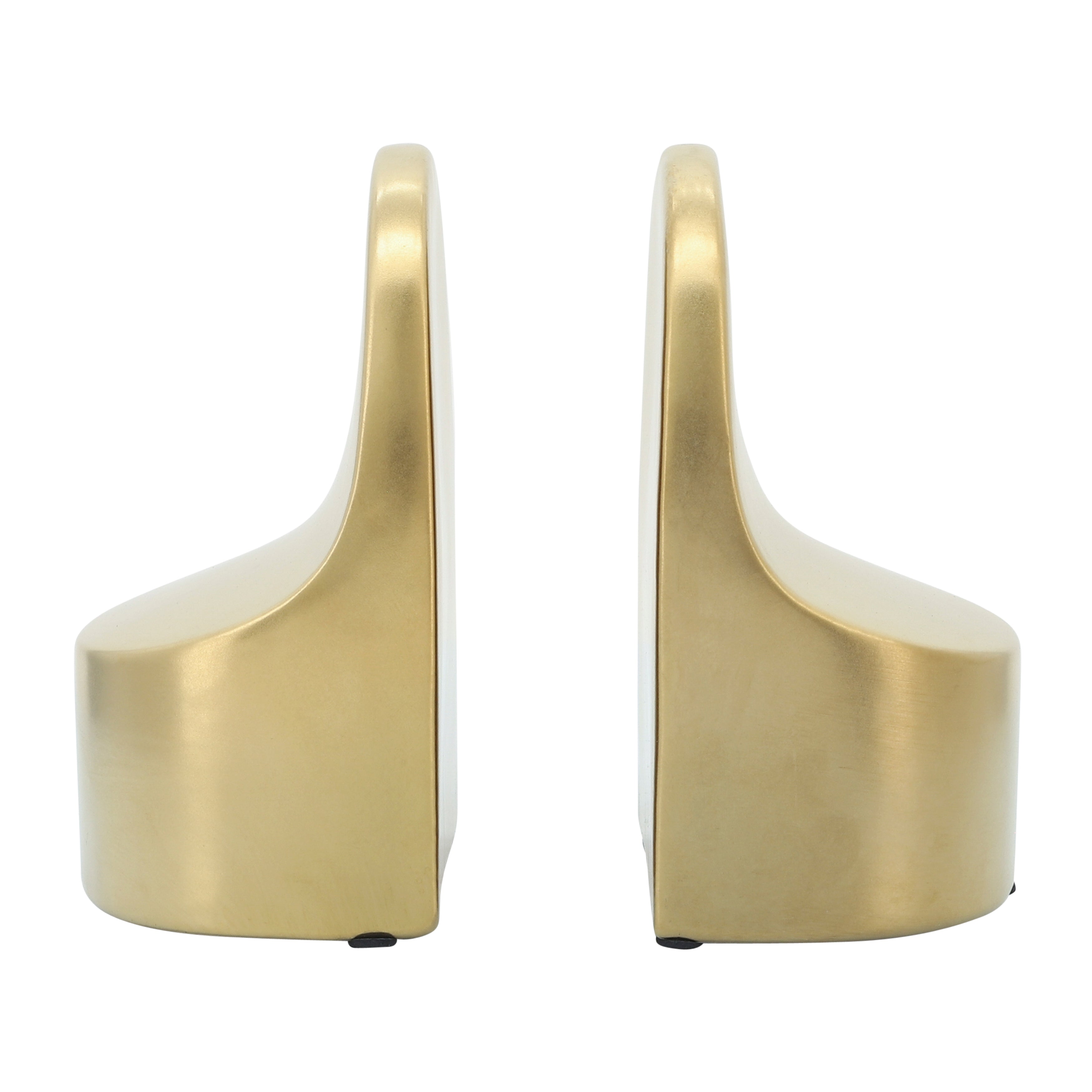 Mesmeric Aura: Ceramic 6" Contemporary Bookends in Luxe Gold Finish