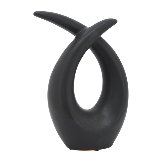 Contemporary Matte Black Twist Vase: Modern Home Decor Accent