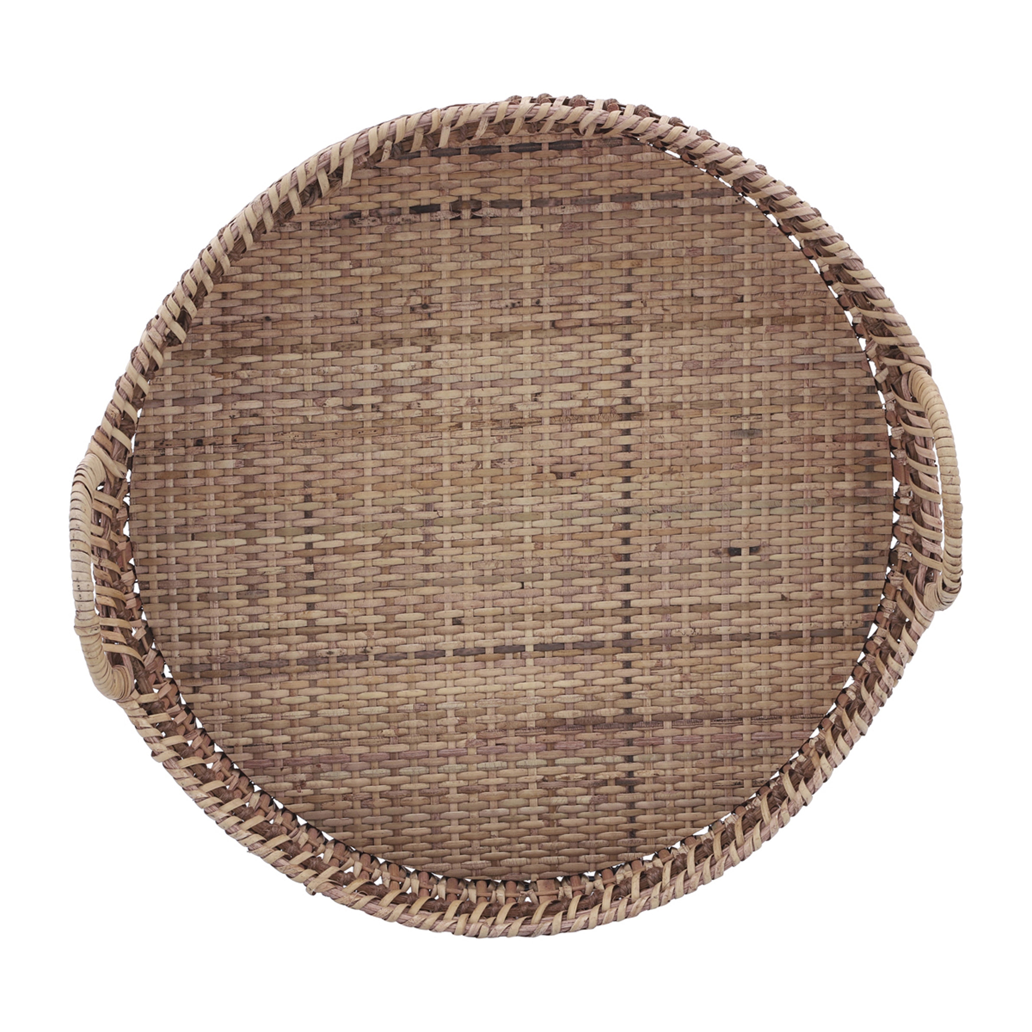 Serving Up Sunshine: Natural Rattan Trays (Set of 2) - 12" & 14"