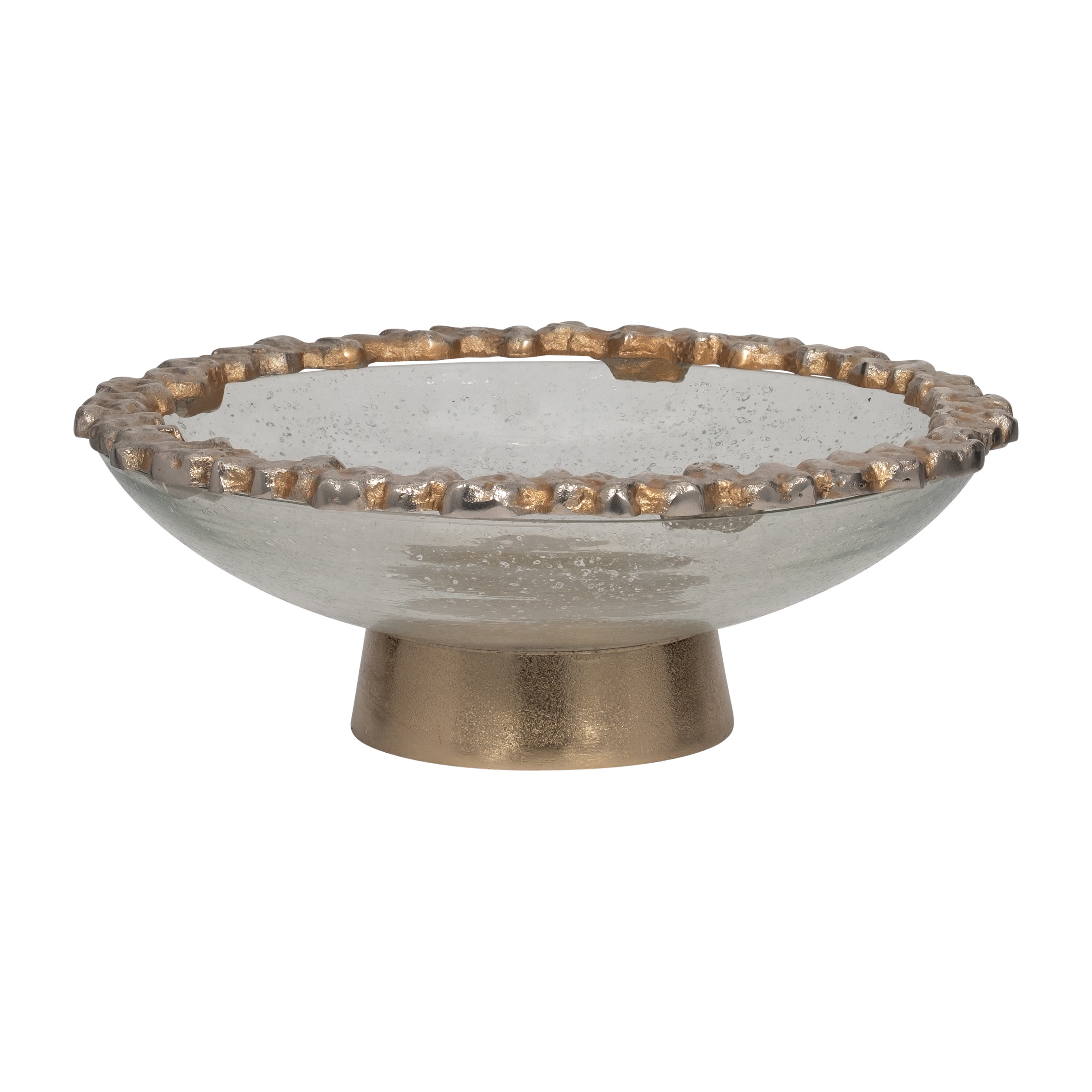 Champagne Rocky Ring Bowl: 17" Glass