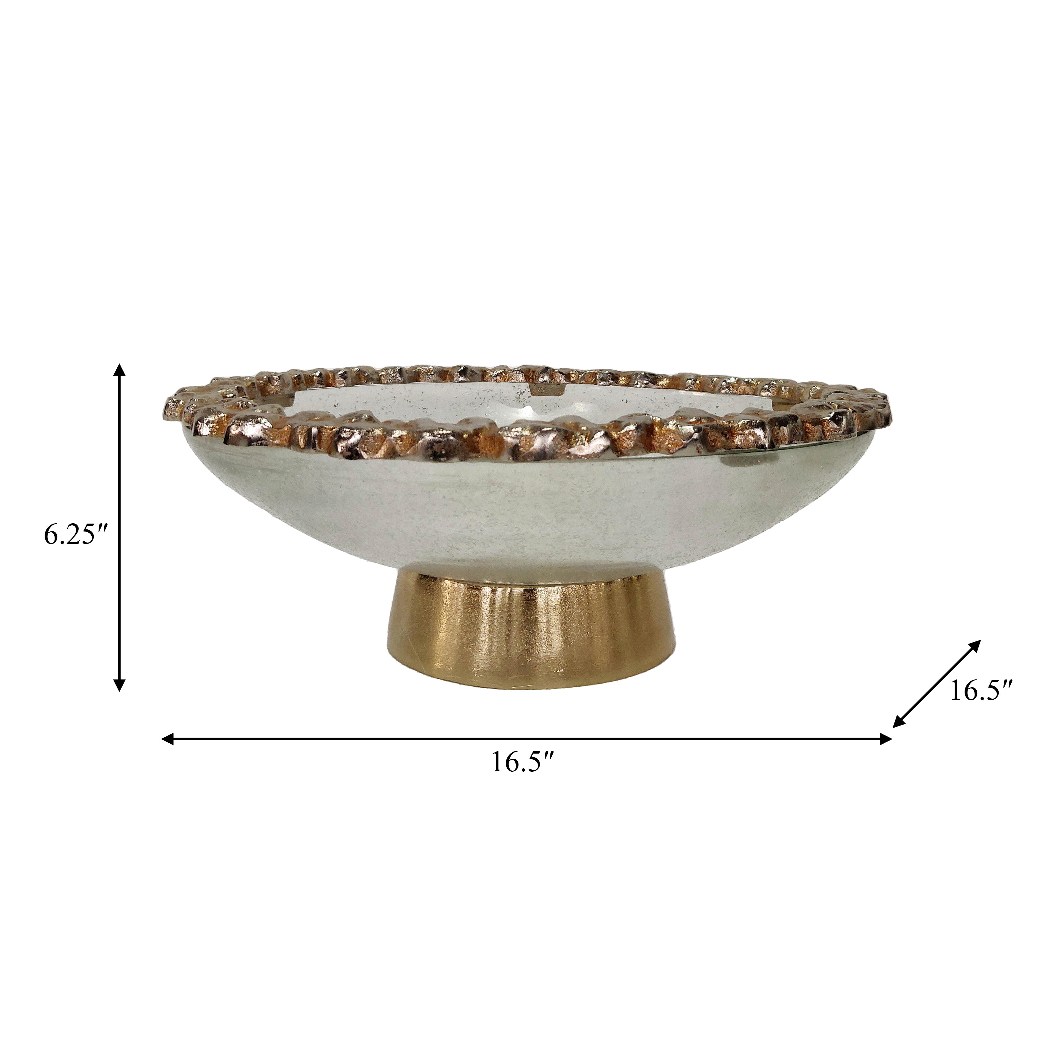 Champagne Rocky Ring Bowl: 17" Glass