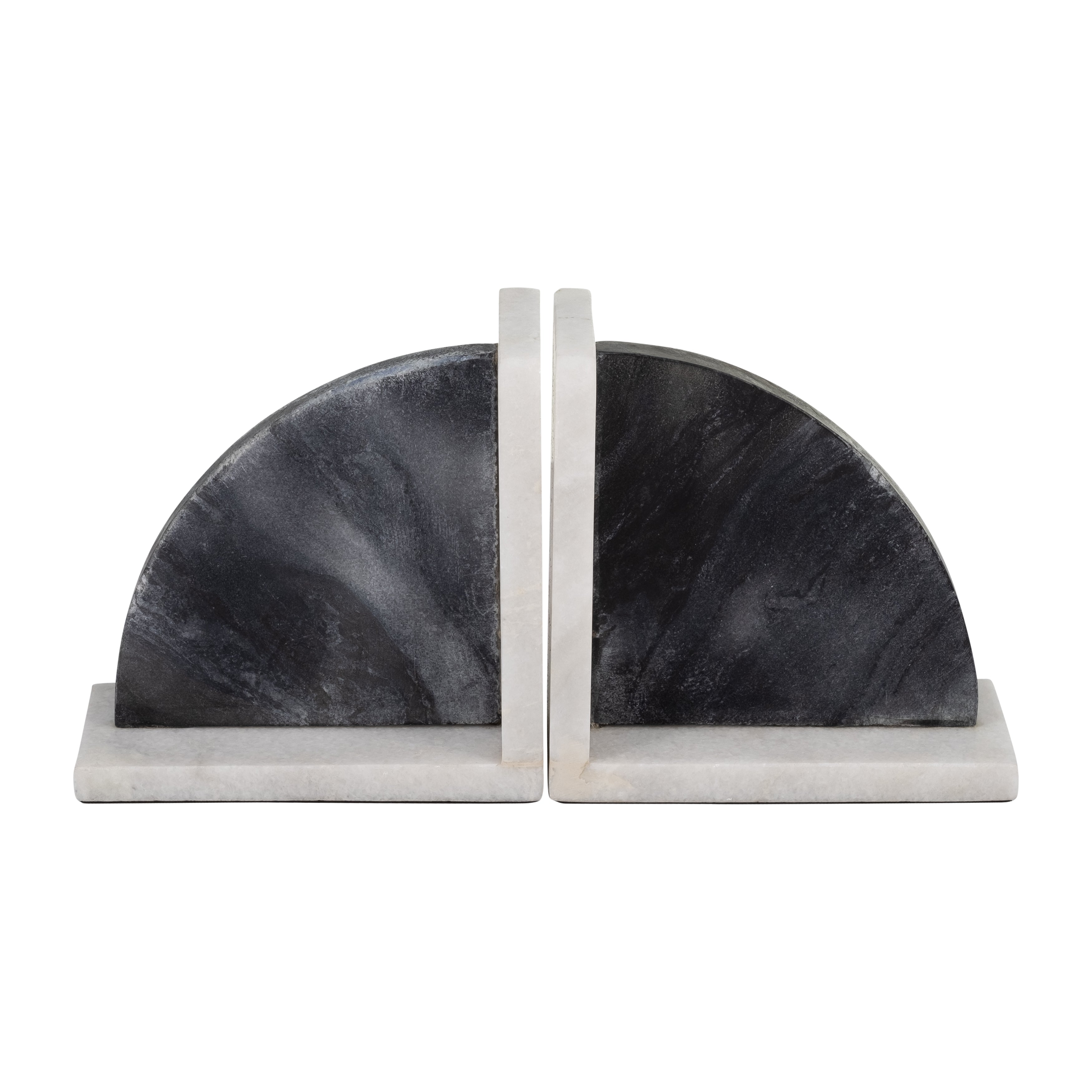 Yin & Yang: Black & White Marble Bookends (Set of 2)