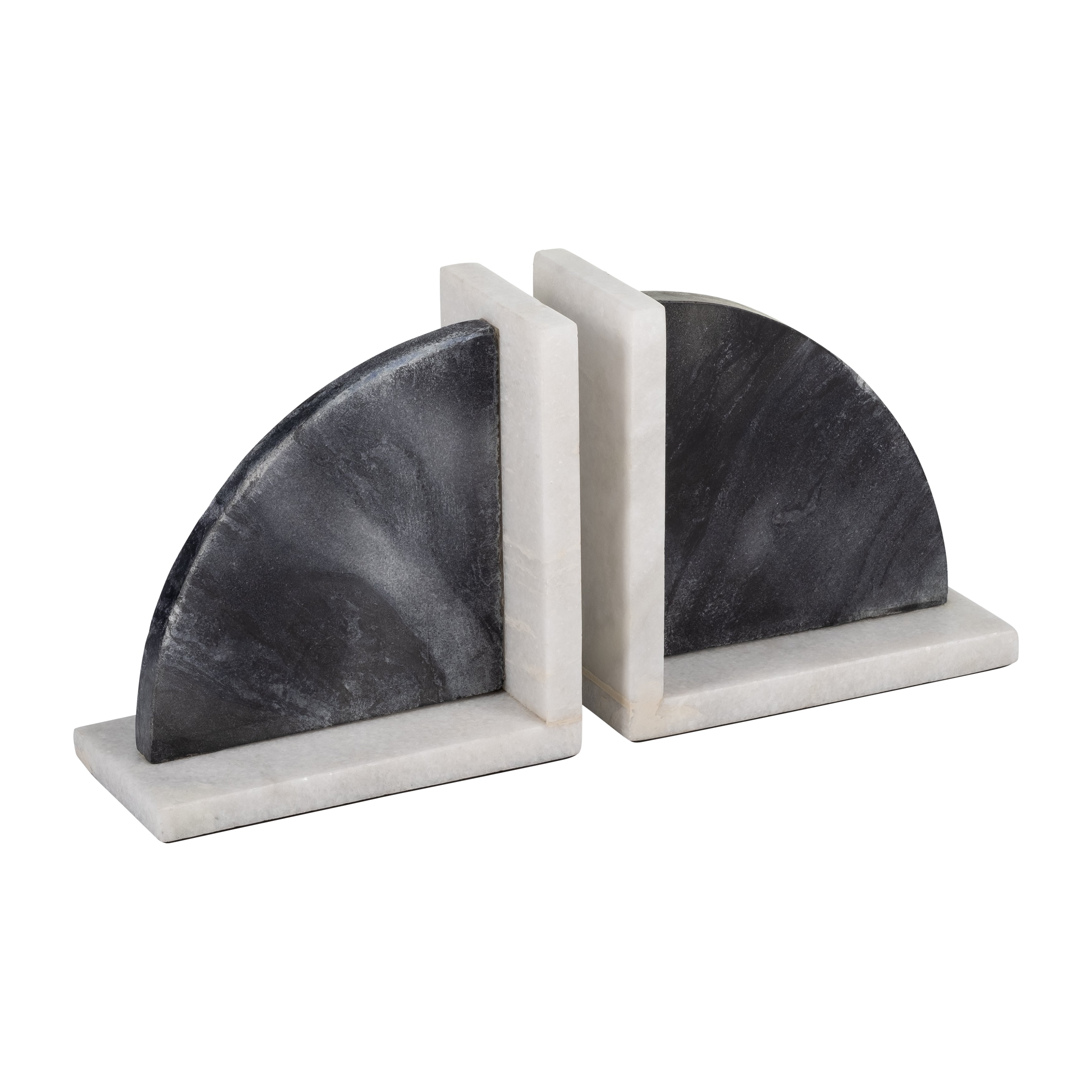 Yin & Yang: Black & White Marble Bookends (Set of 2)