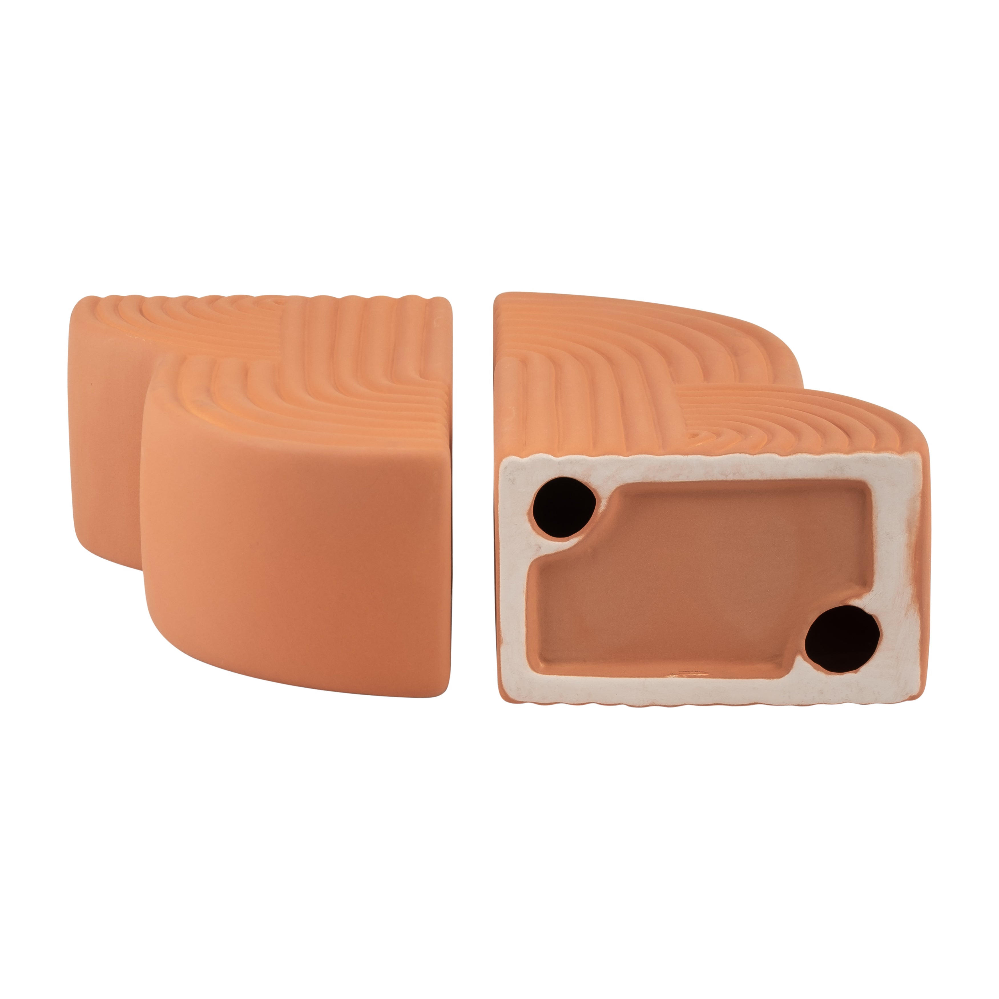 Canyon Curve: Terracotta Arch Bookends (Large Set)