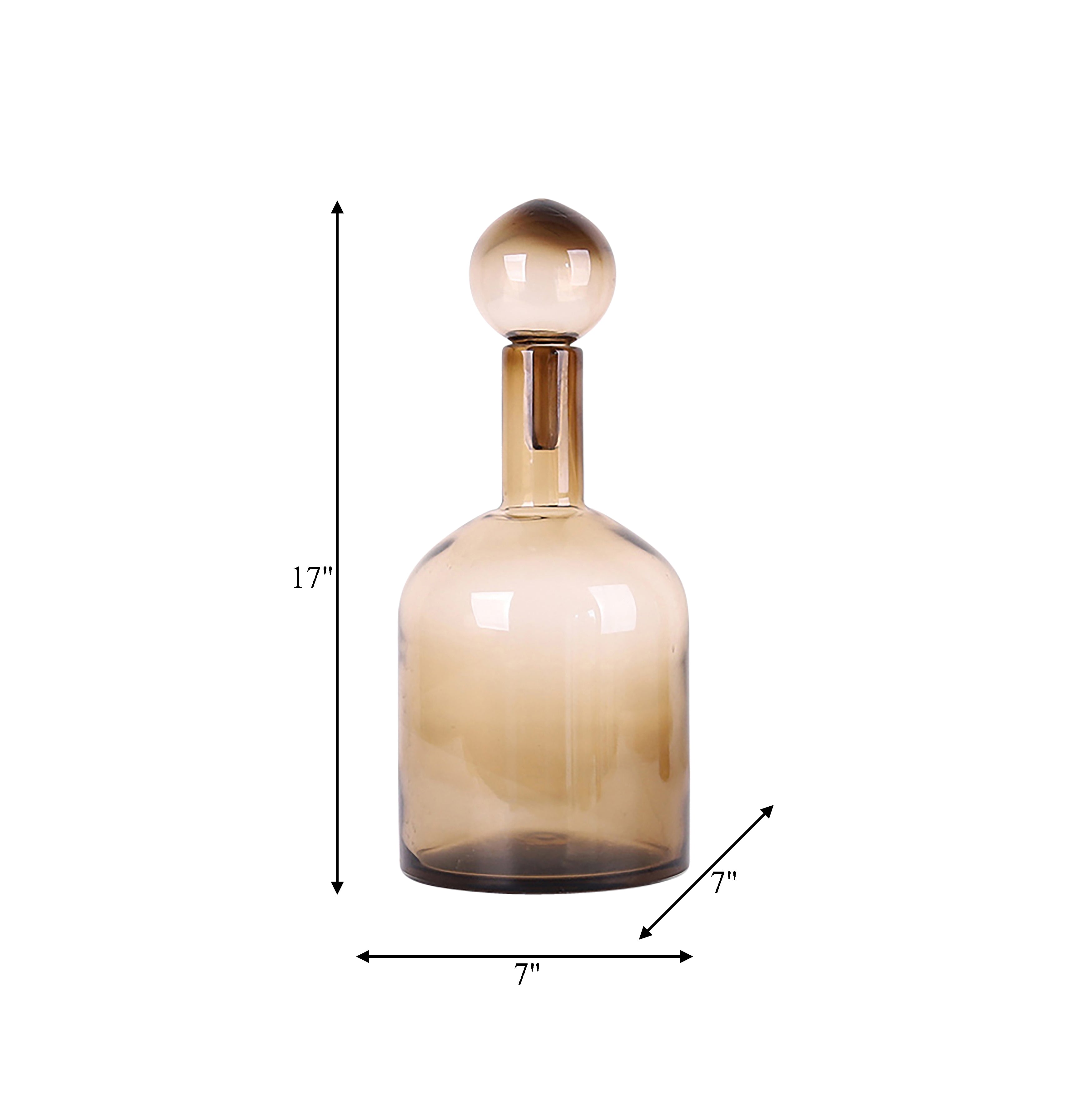 Desert Mirage: 17" Glass Bottle w/ Stopper - A Taupe Oasis