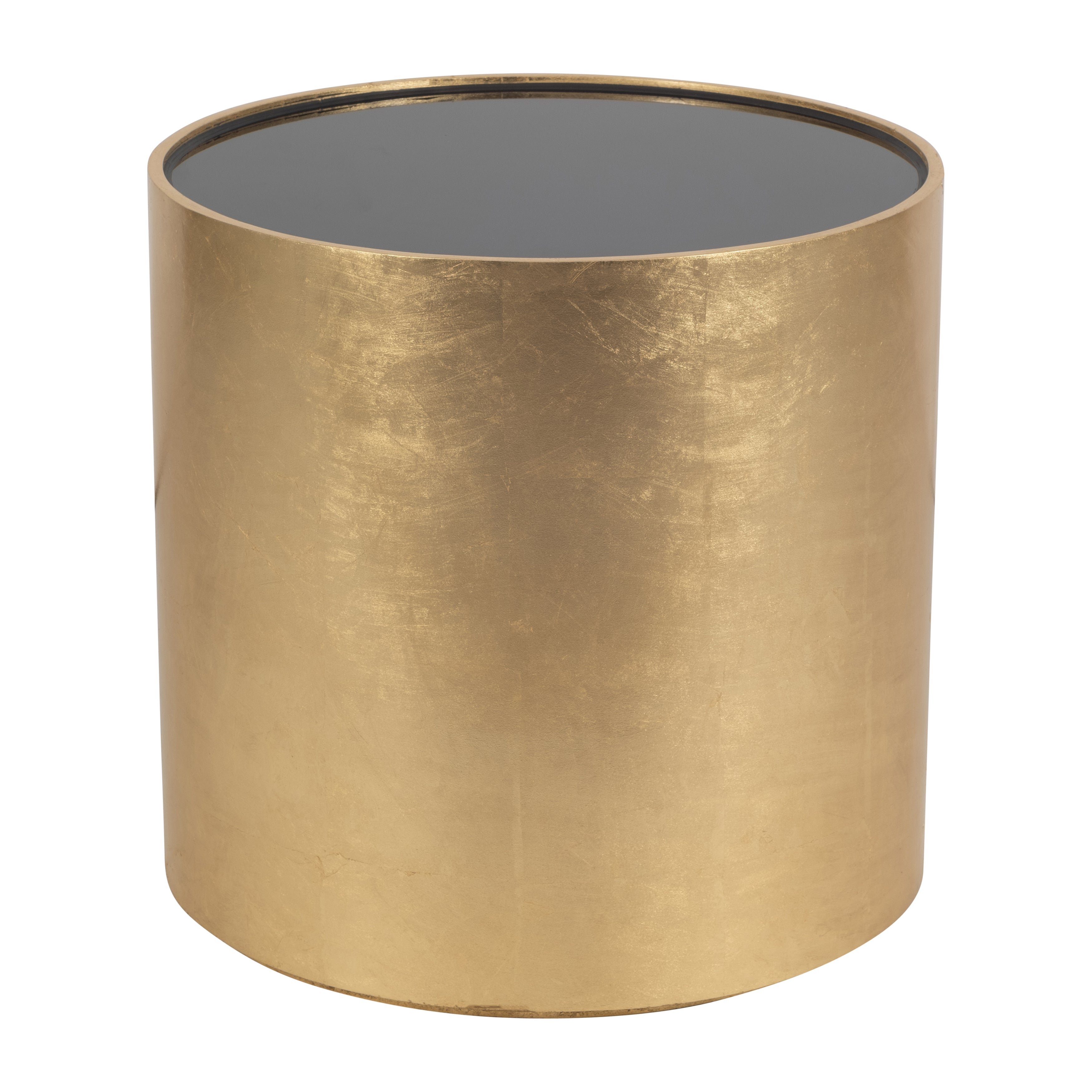 Modern Gold and Black Glass/Wood Side Table