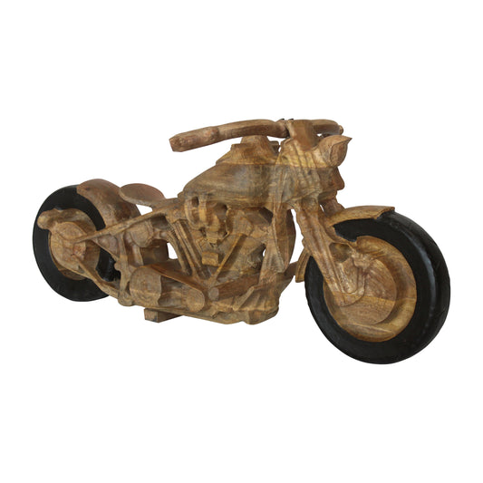 Pedal Power: 35" Wood Bike Décor - Vintage Brown Finish