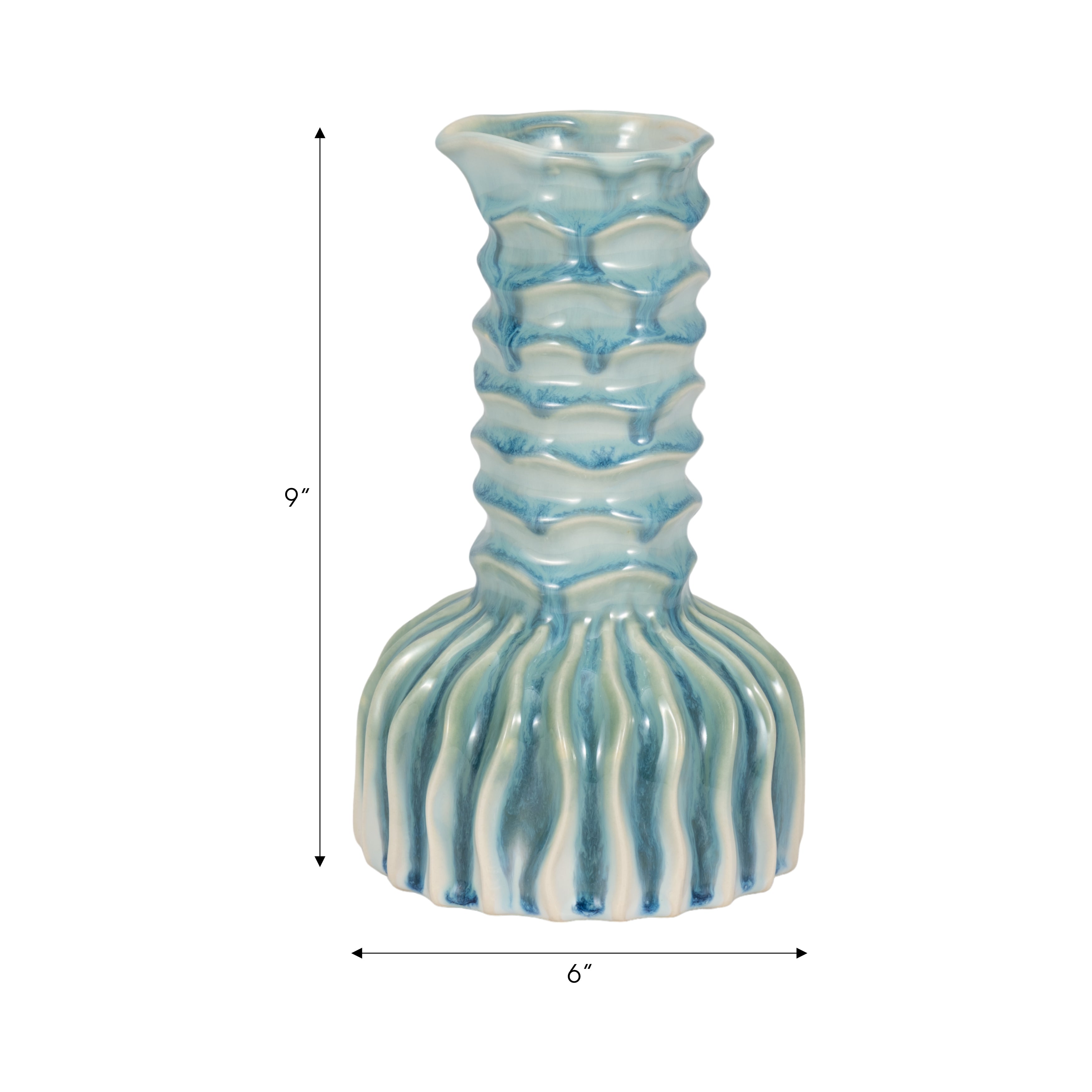 Aqua Gills 9" Vase