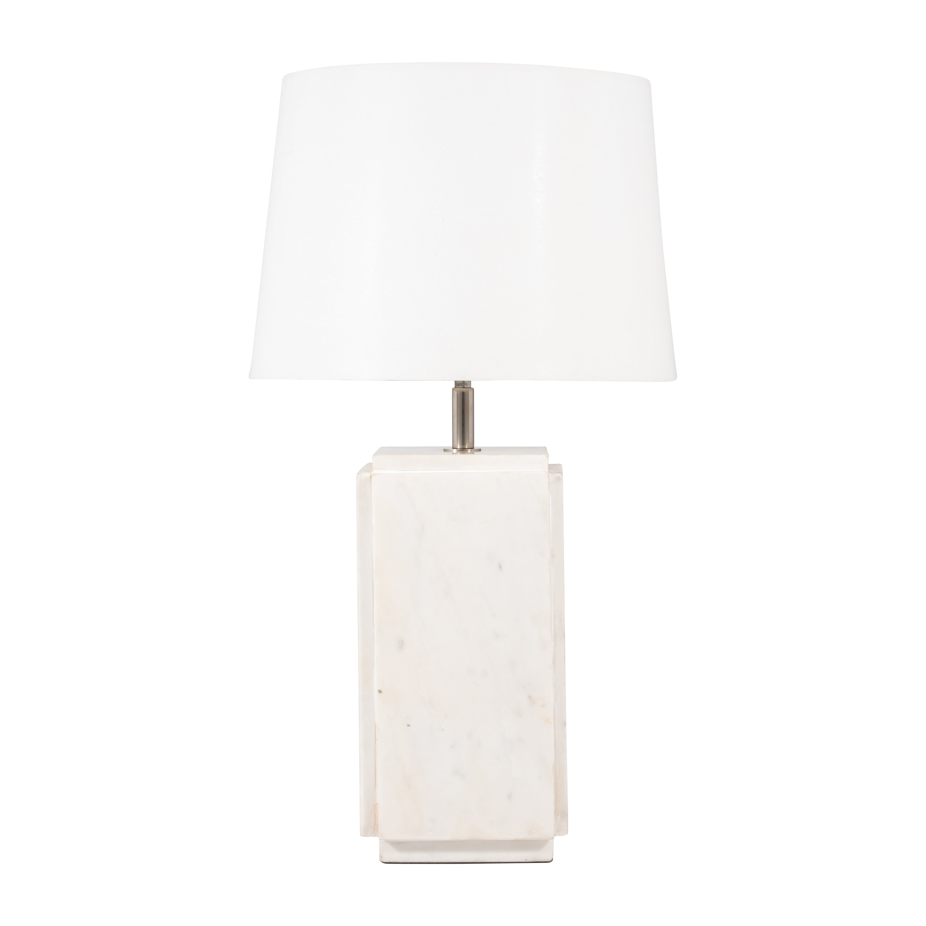 Marble, 27"h Fluted Table Lamp, Off White