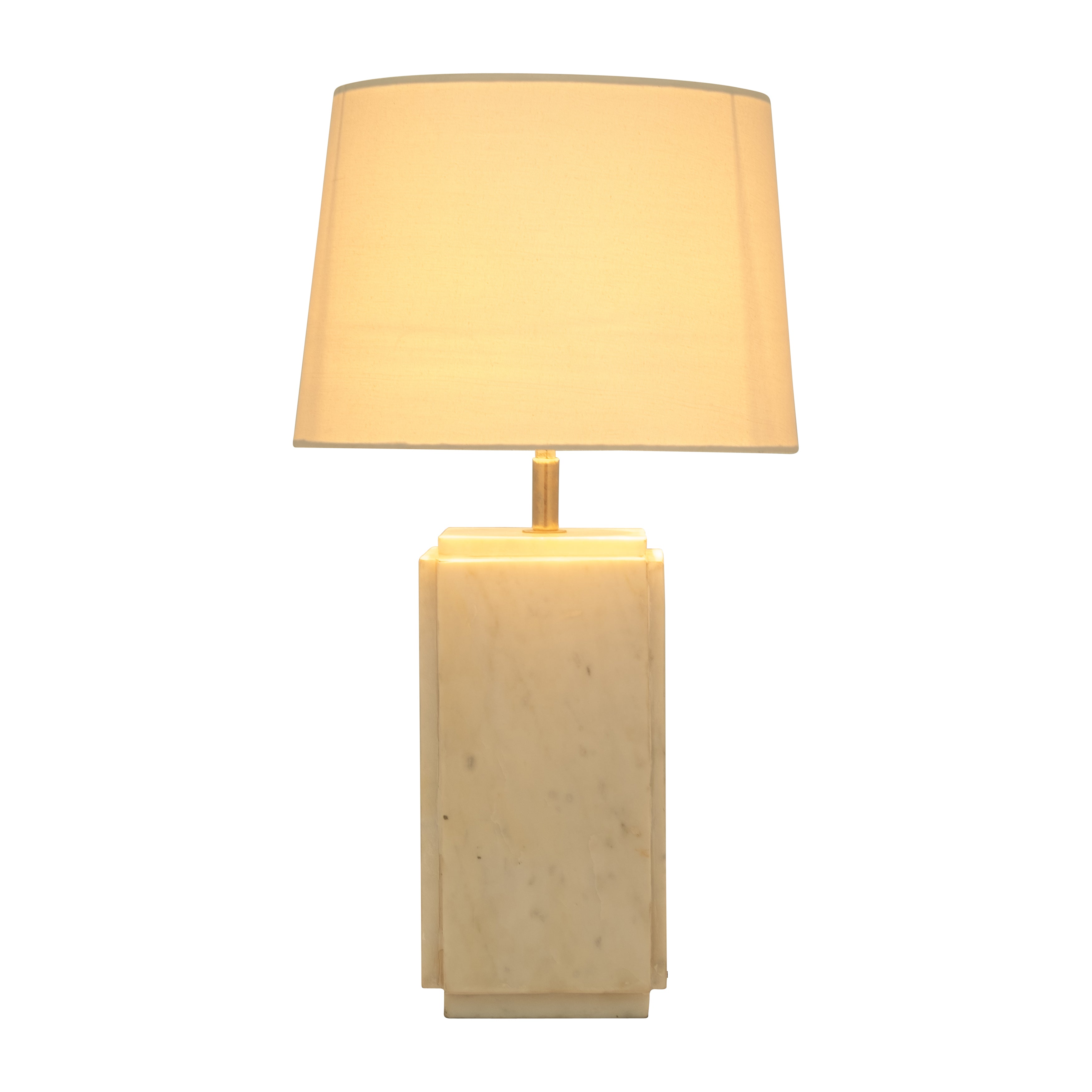 Marble, 27"h Fluted Table Lamp, Off White