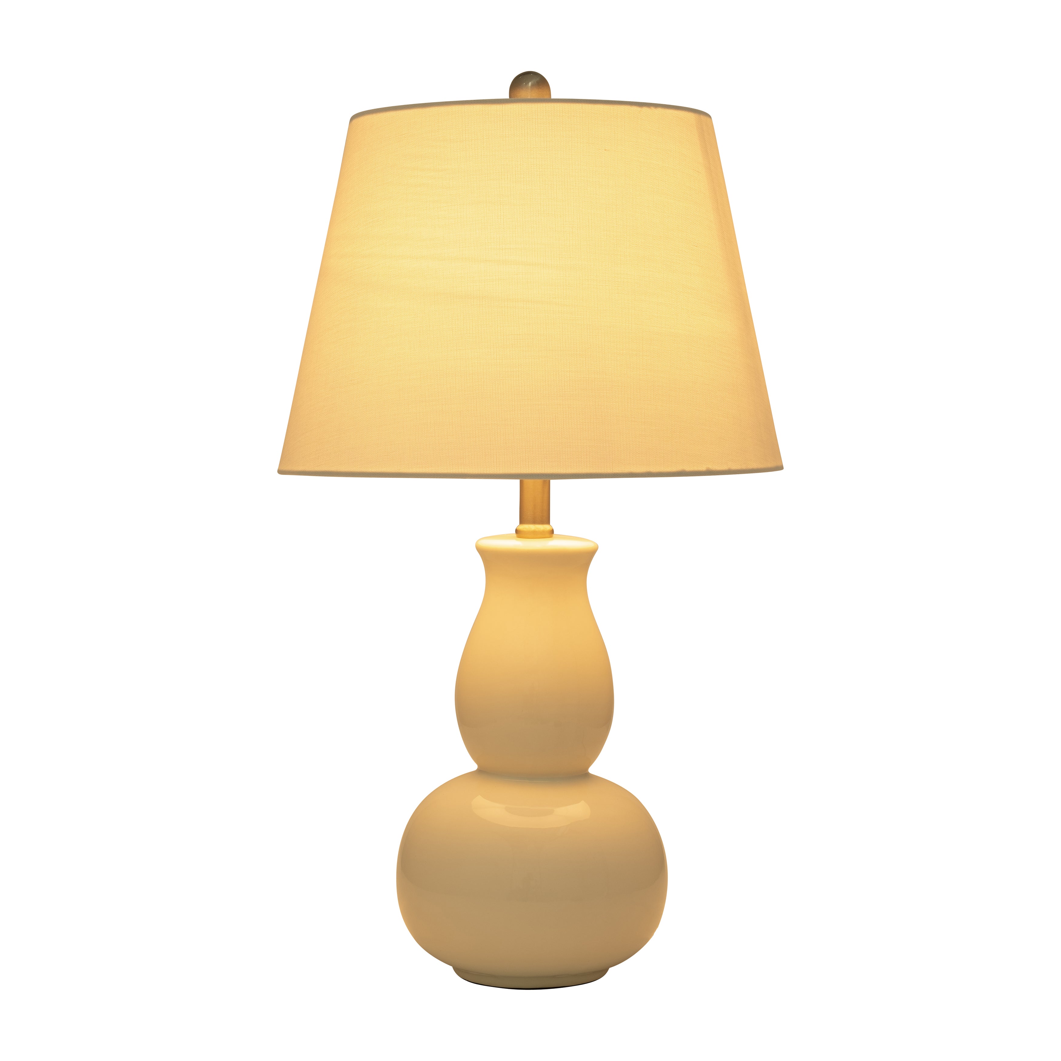 S/2 Ceramic 26" Gourd Table Lamp, White