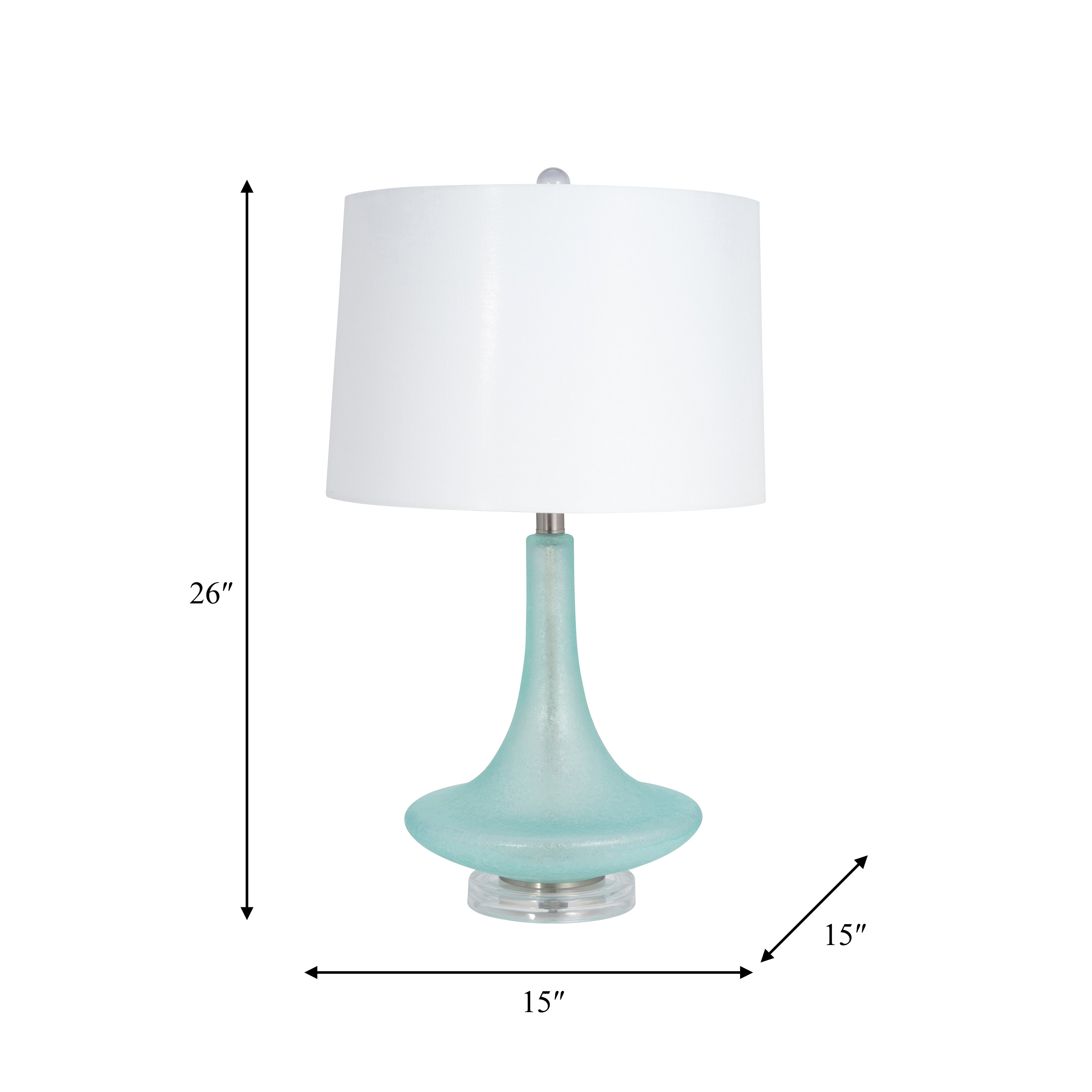 Sea Breeze Serenity: 26" Glass Green Table Lamp