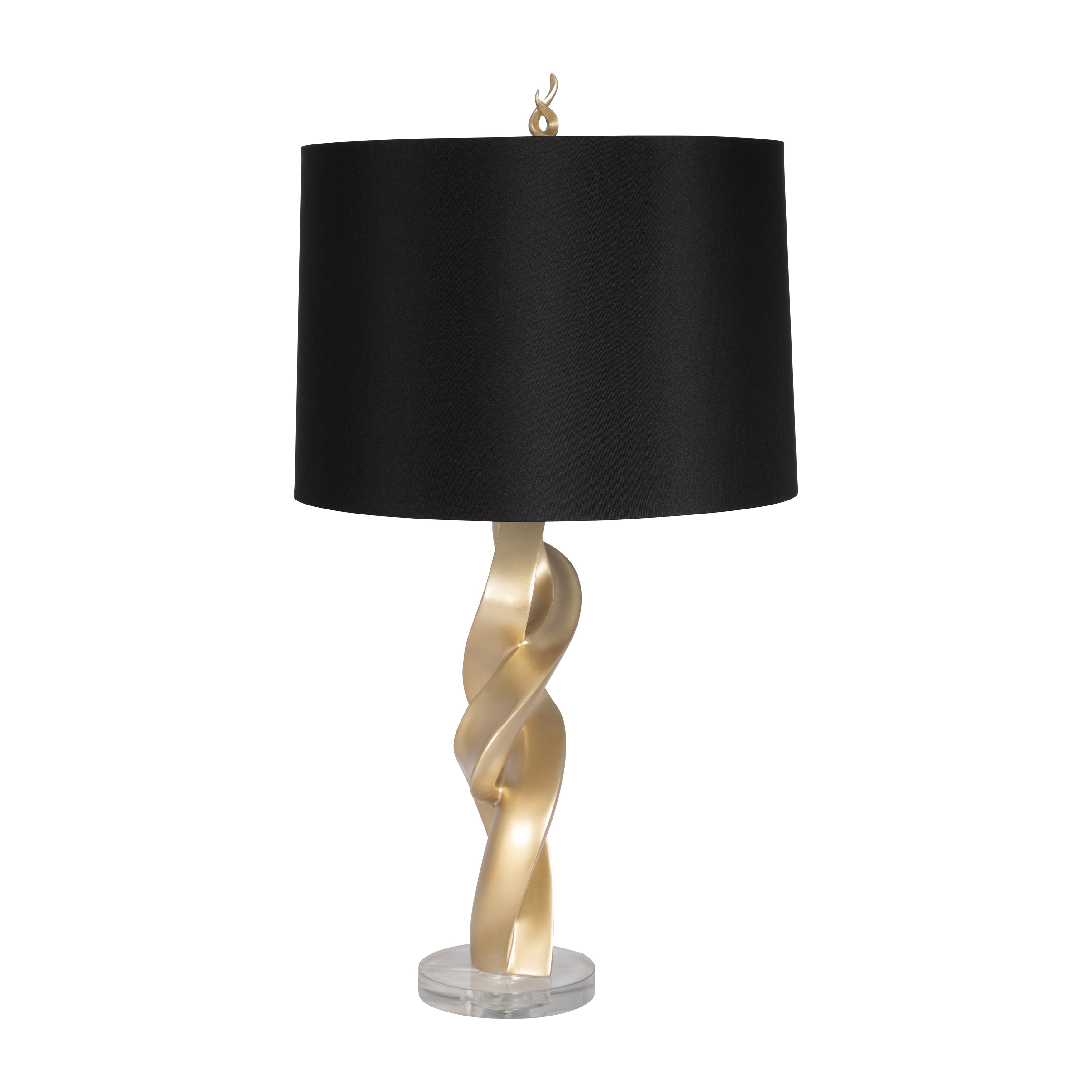 Gilded Whirl: Resin Elegance 30" Swirl Table Lamp