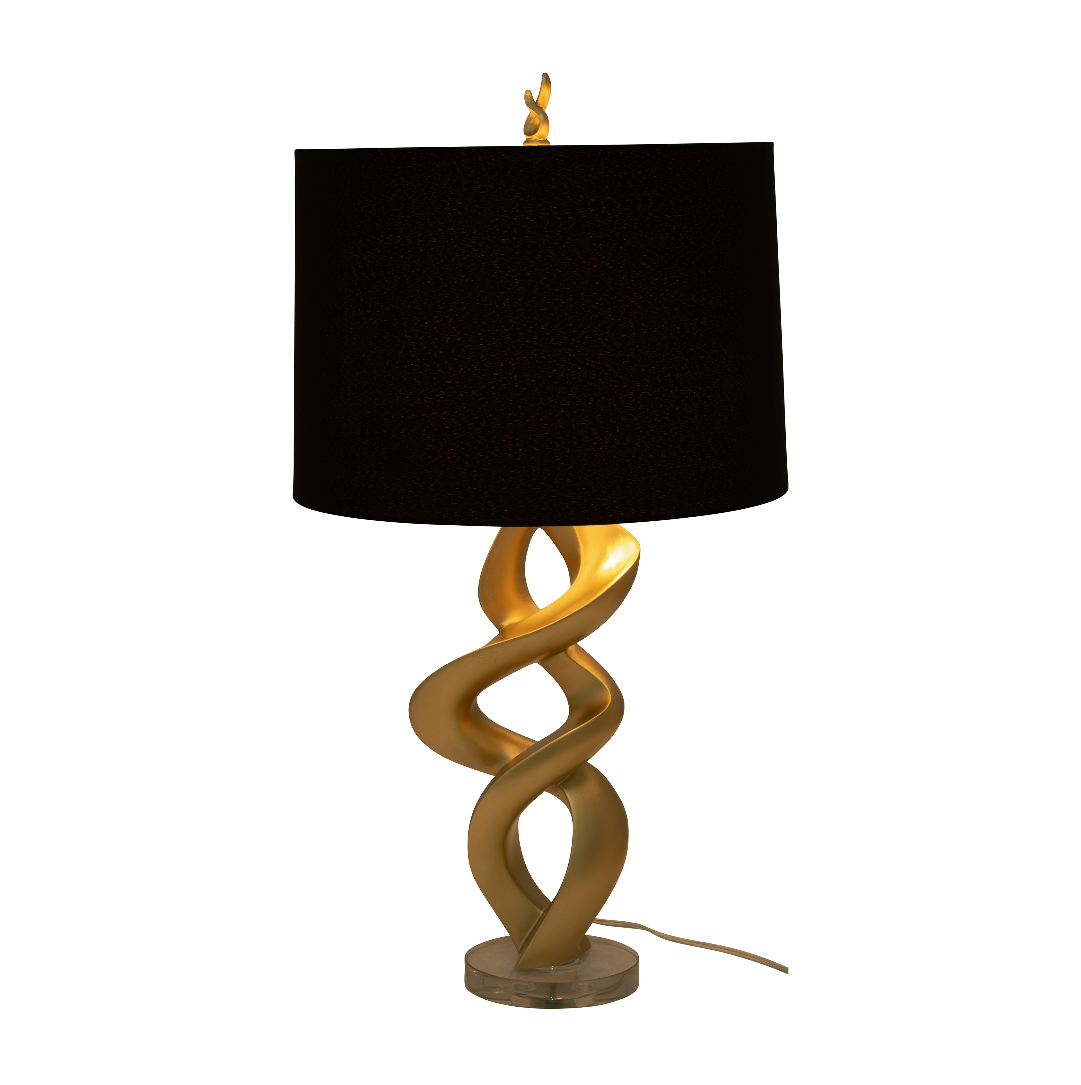 Gilded Whirl: Resin Elegance 30" Swirl Table Lamp