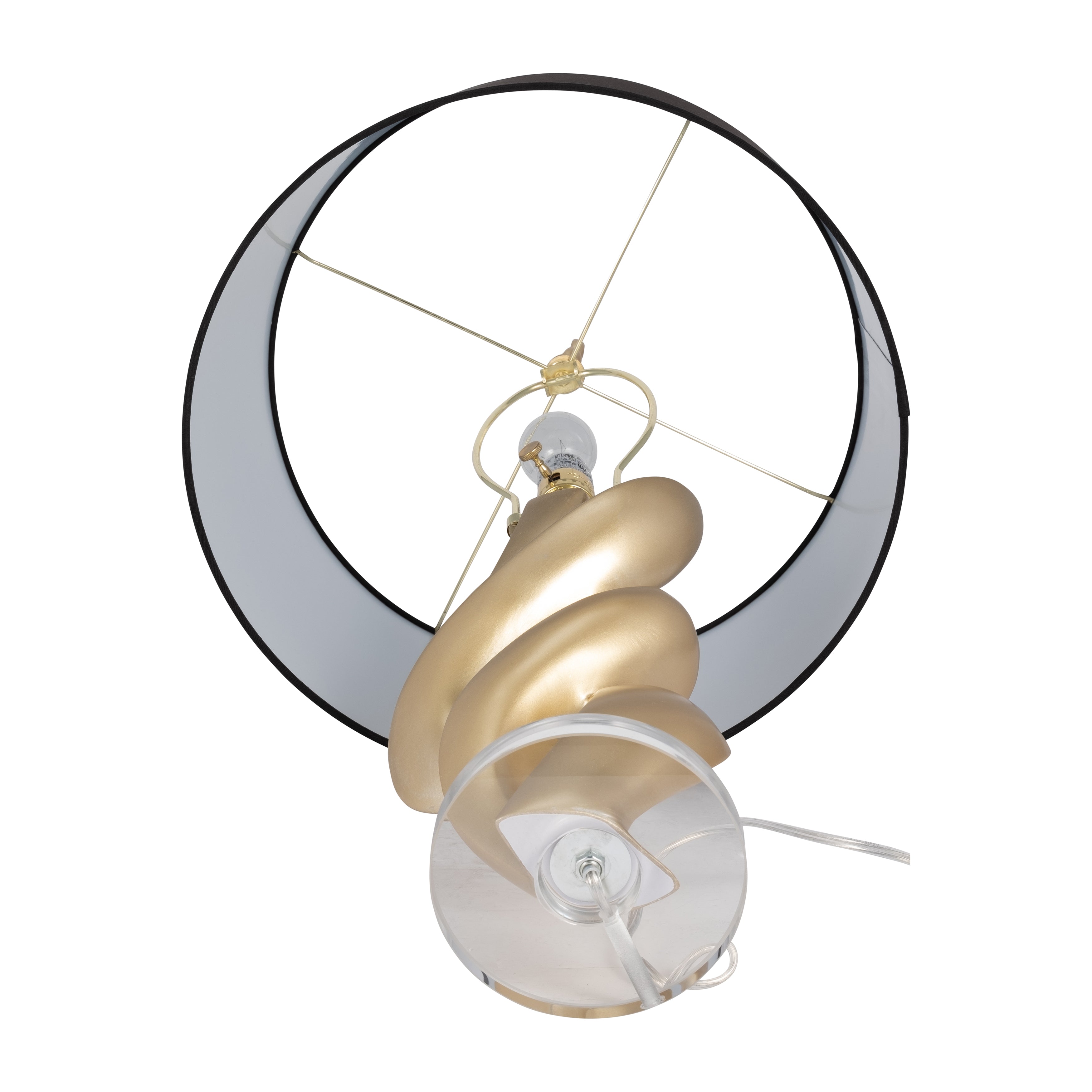 Gilded Whirl: Resin Elegance 30" Swirl Table Lamp