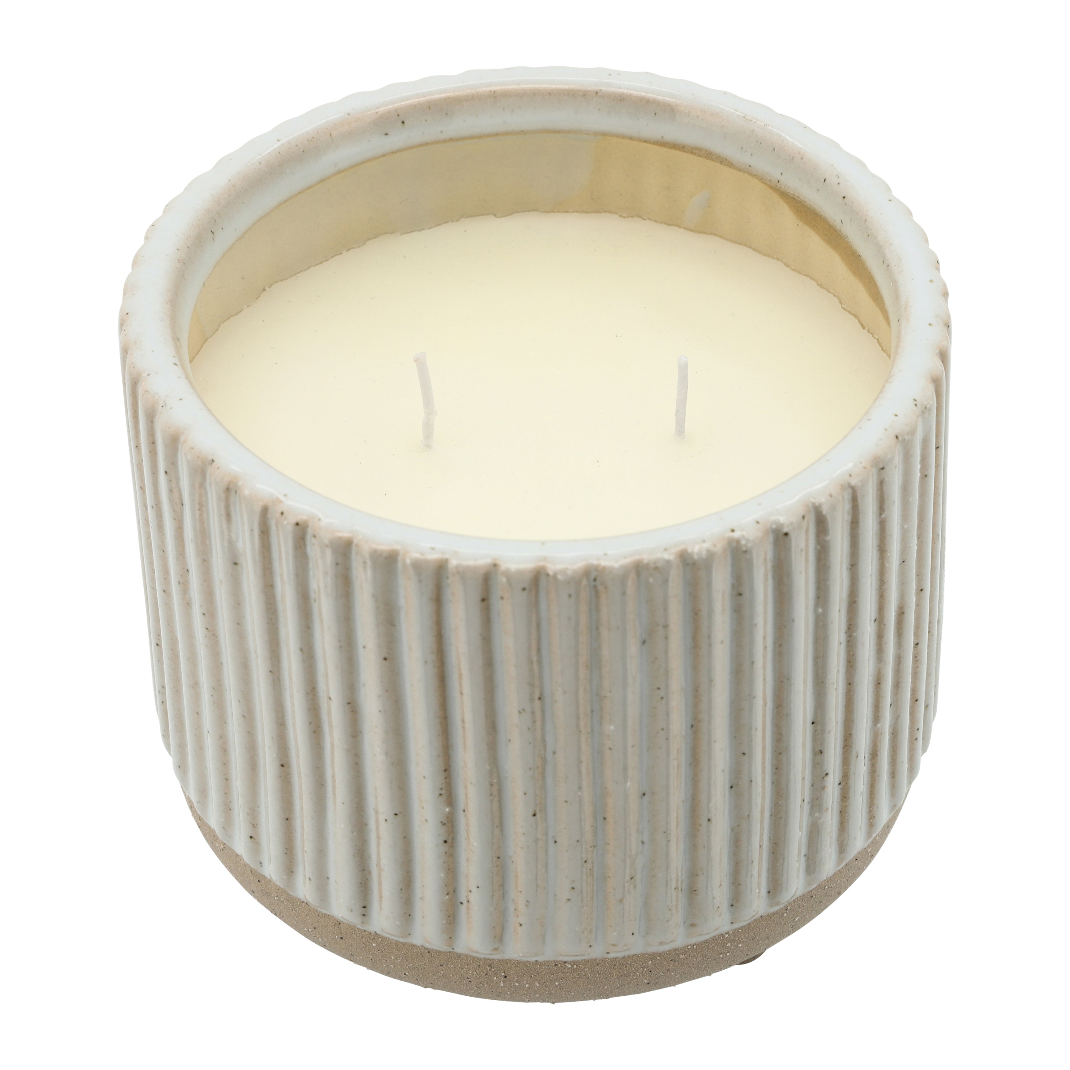 Eucalyptus Escape: 20 Oz Textured Soy Candle in Earthy Beige