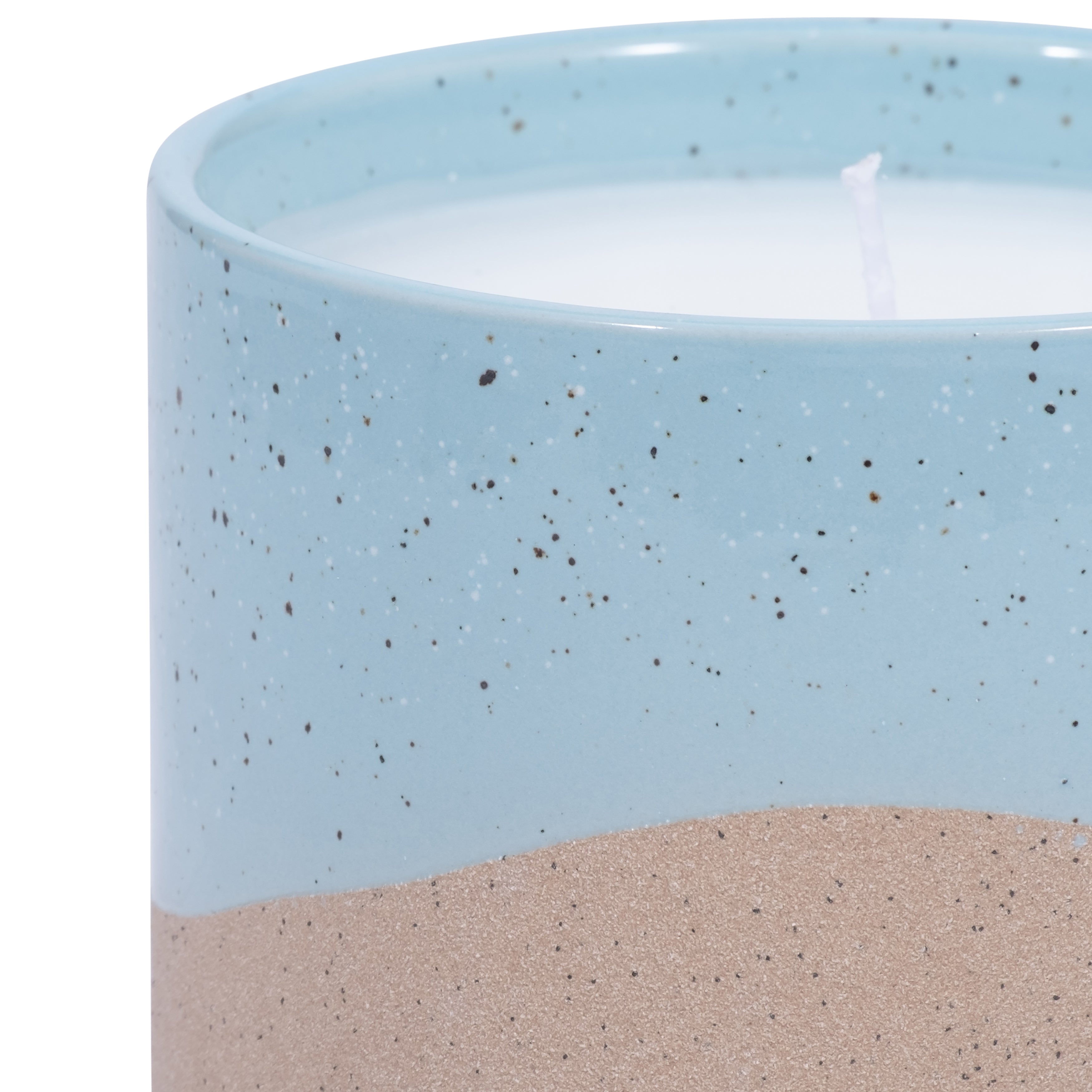 The Tranquil Tide: Aqua Citro Candle with Wavy Texture