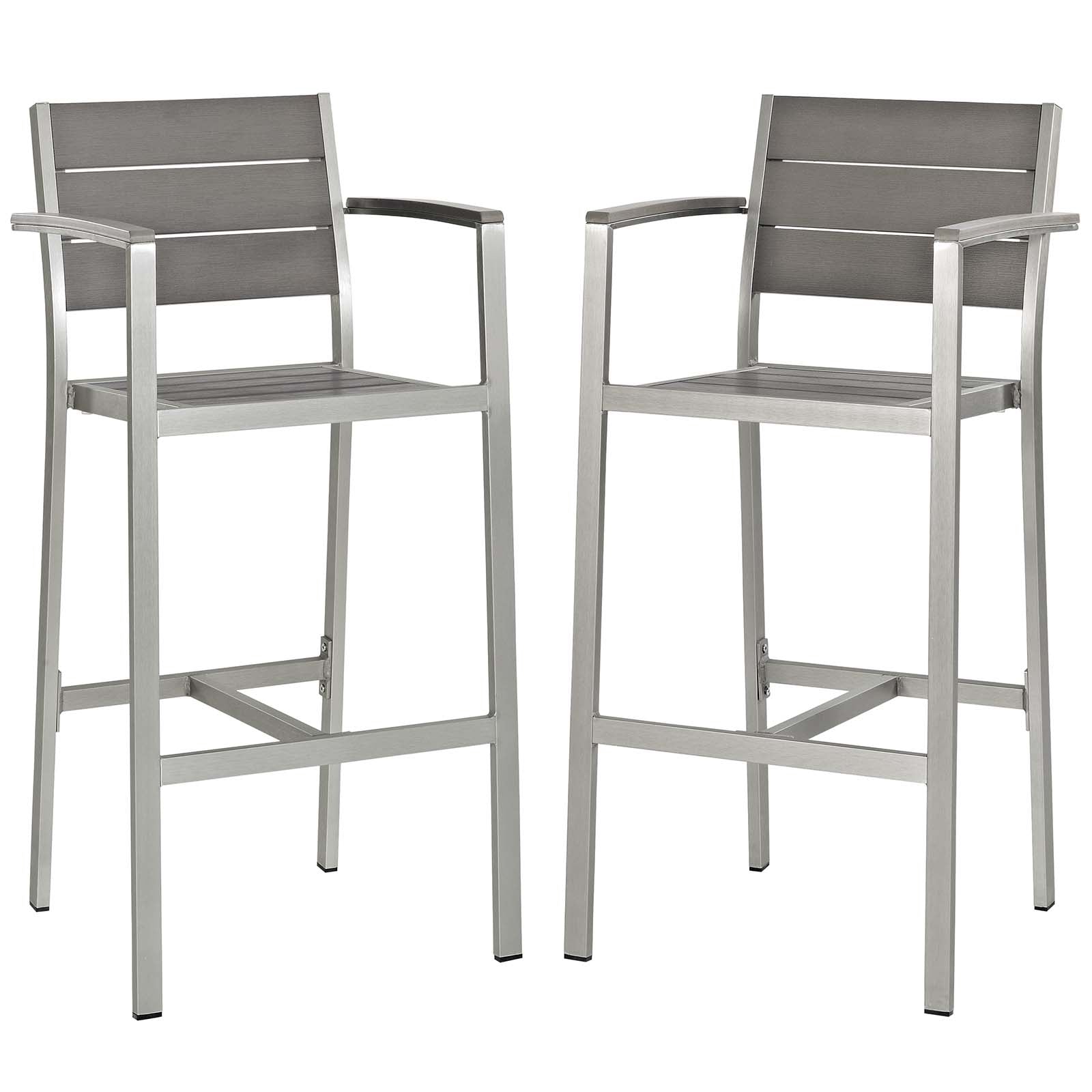 Shore Outdoor Patio Aluminum Bar Stool Set of 2