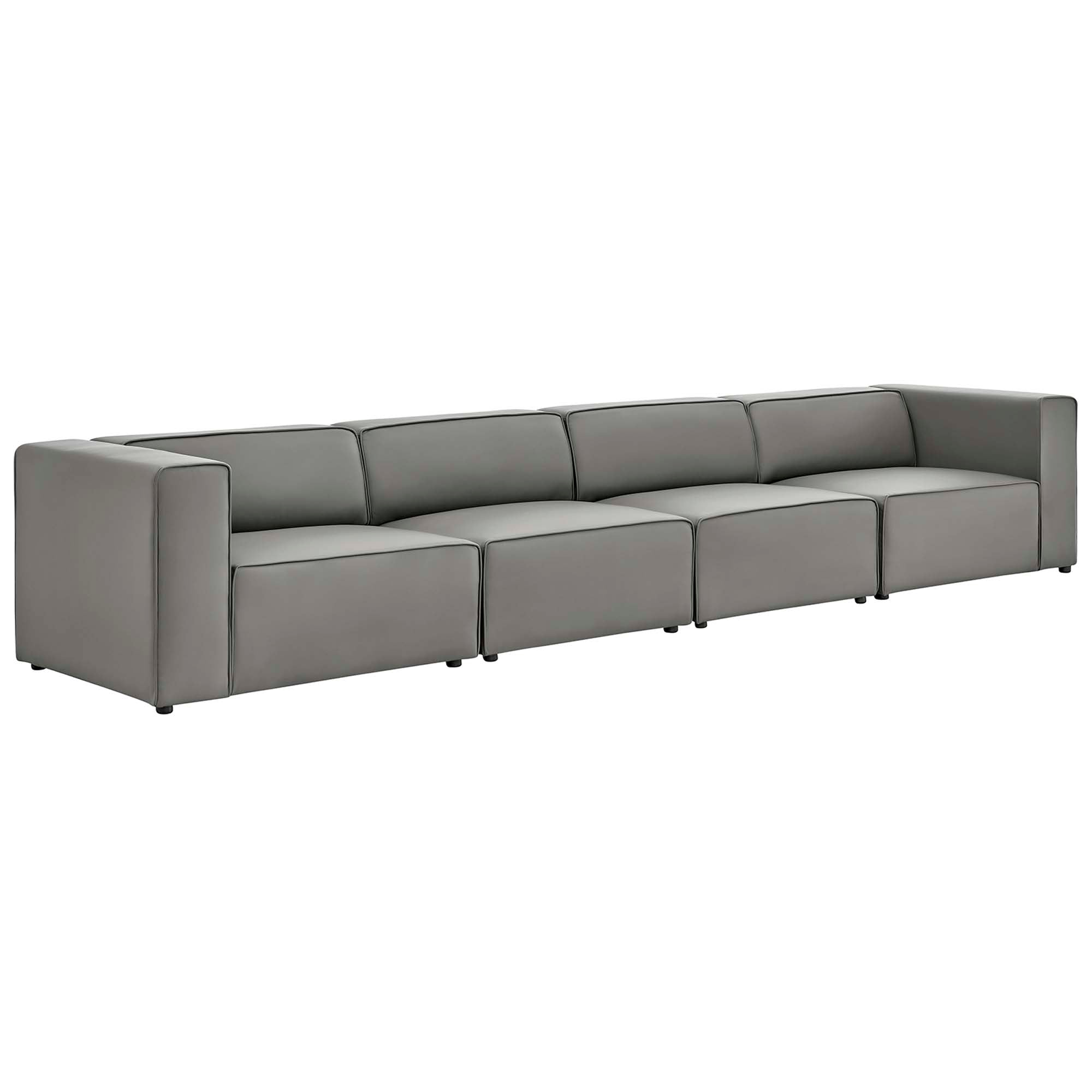 Mingle 4-Piece Vegan Leather Sectional Sofa