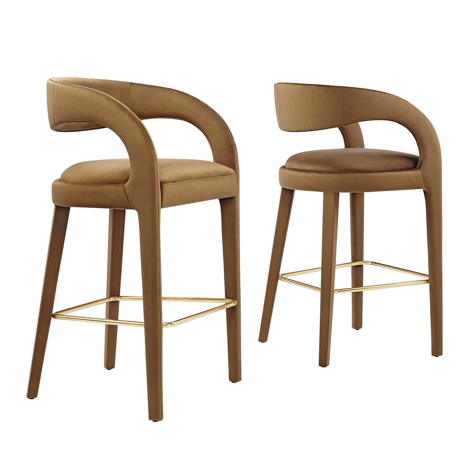 Pinnacle Performance Velvet Bar Stool Set of 2