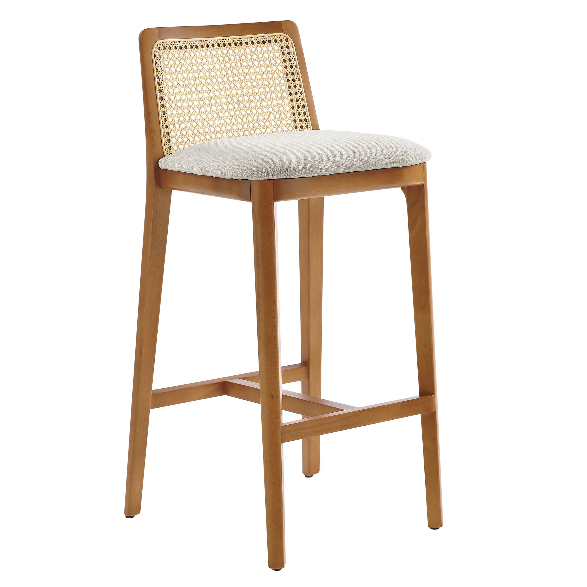 Monarch Wood and Rattan Bar Stool