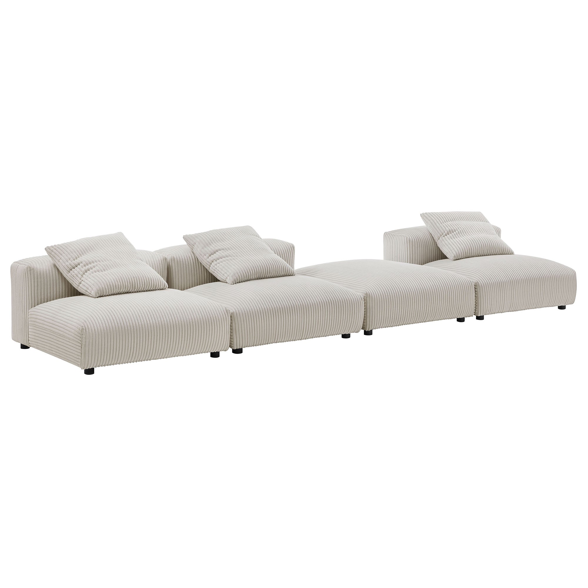 Solace 4-Piece Modular Corduroy Upholstered Sectional Sofa