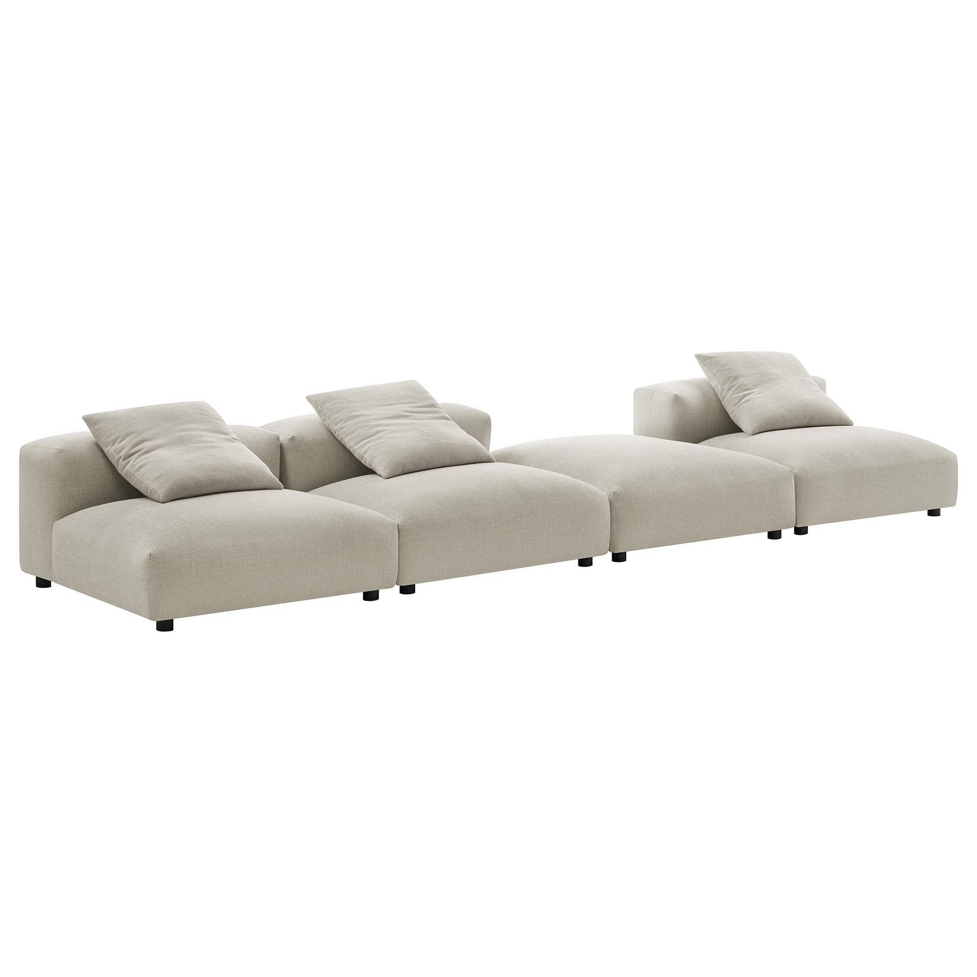 Solace 4-Piece Modular Upholstered Fabric Sectional Sofa