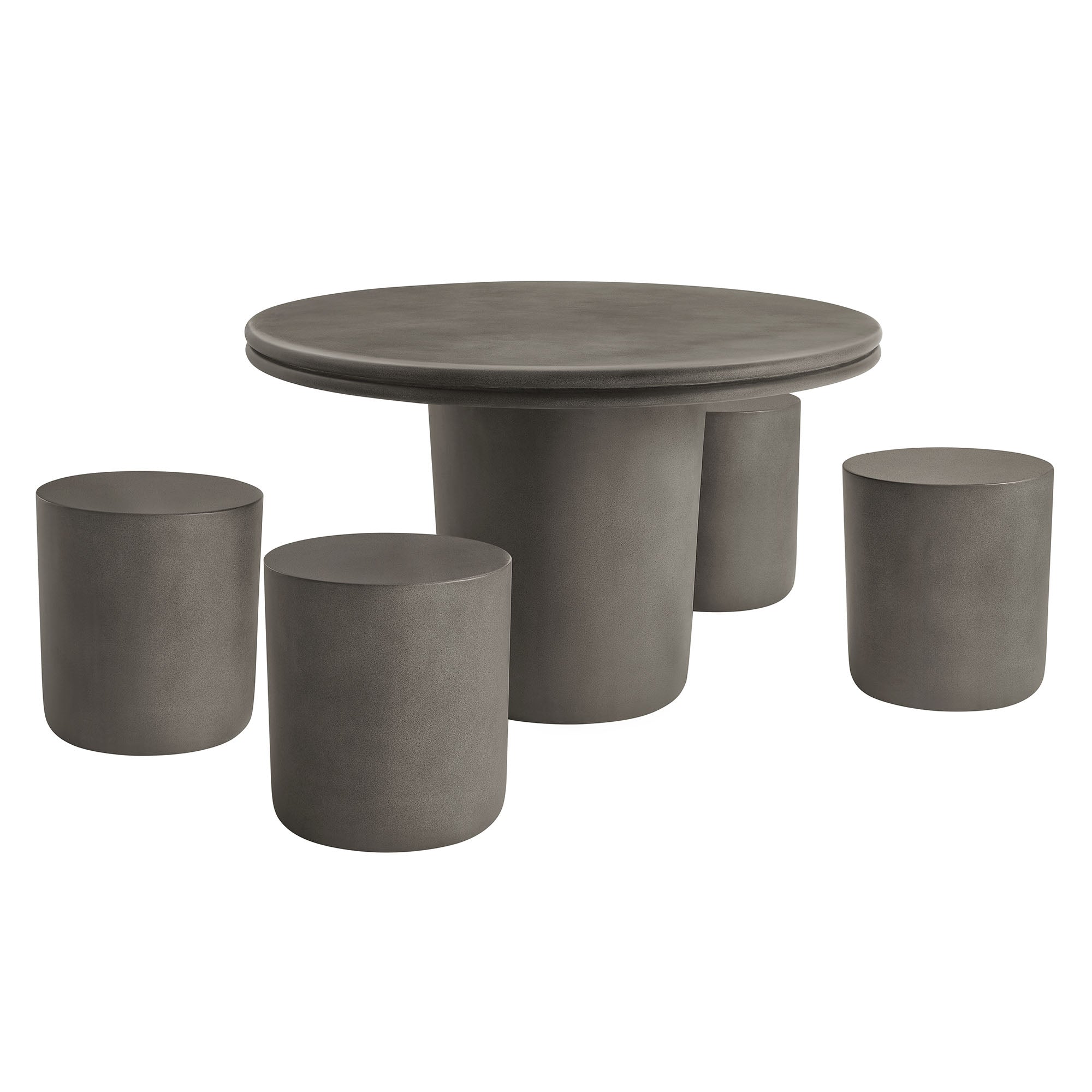 Brion Indoor - Outdoor Patio Concrete 5 Piece Dining Table Set