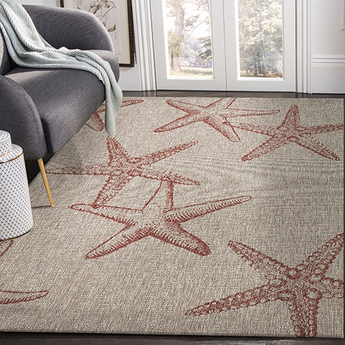 Coastal Coral 7 x 9 Area Rug